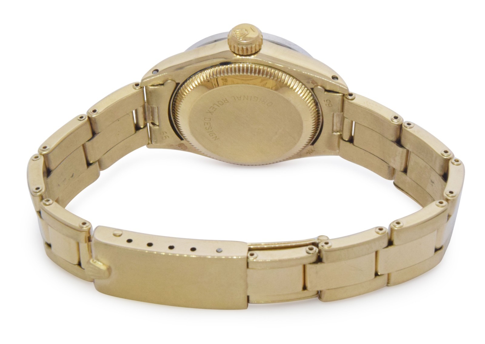 Rolex Oyster Perpetual 14k Yellow Gold MOP & Diamond Ladies 24mm Watch '82 6719