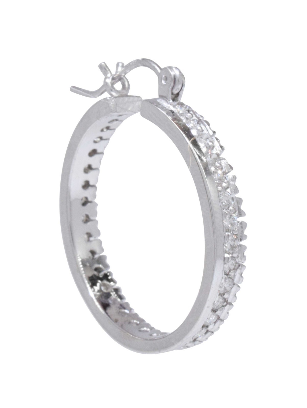 Diamond Hoop Earrings 1.65 CT & 14k White Gold