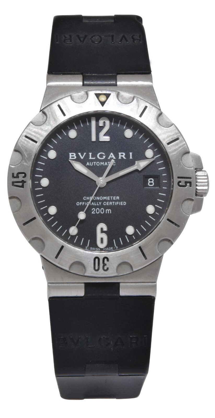 Bvlgari Diagono Scuba Steel Black Dial Mens 38mm Automatic Watch SD38S