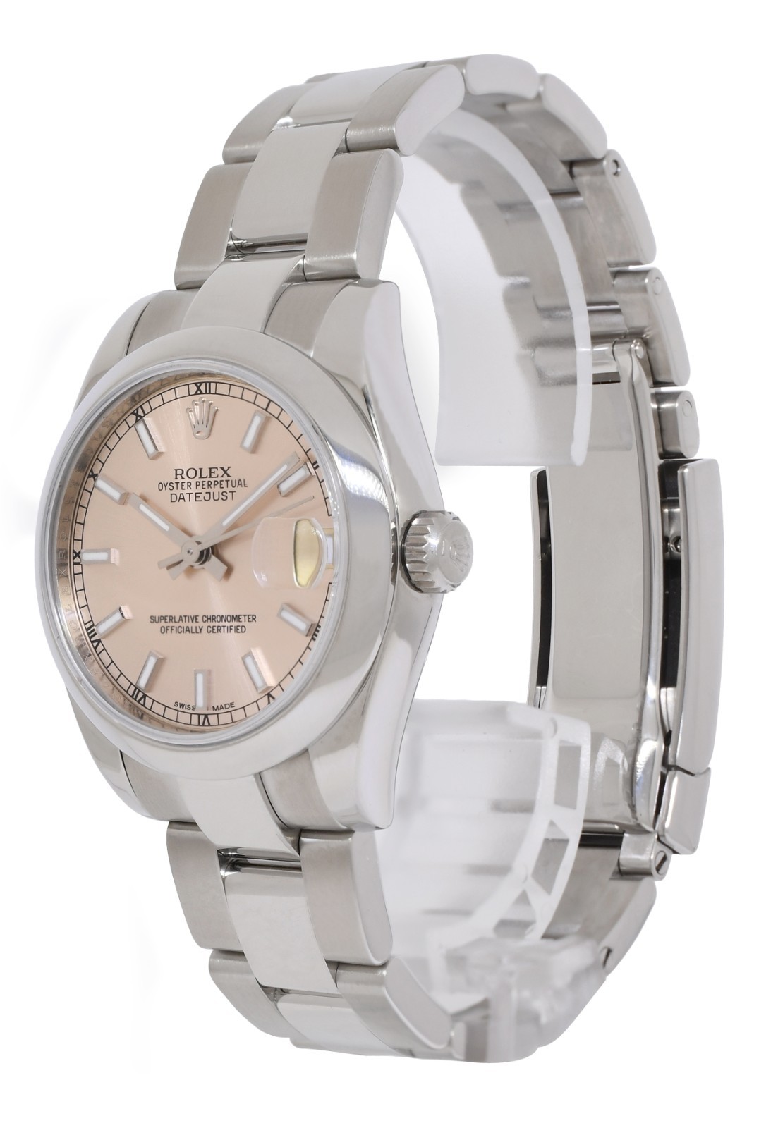 Rolex Datejust Steel Pink Dial Oyster Bracelet Ladies 31mm Watch +Card 178240
