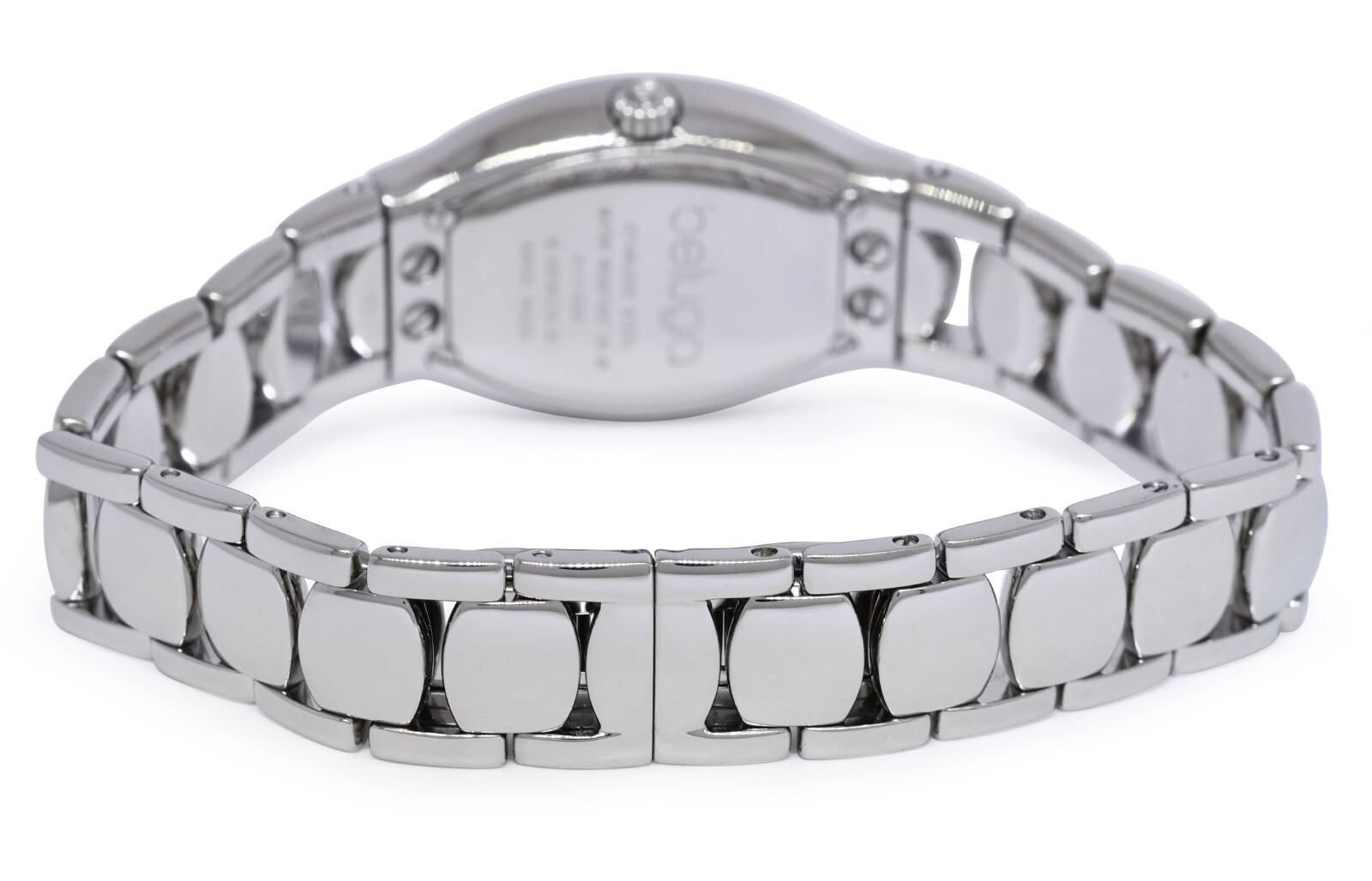 Ebel Beluga Steel Black Diamond Dial/Bezel Ladies 23mm Quartz Watch E9656G28
