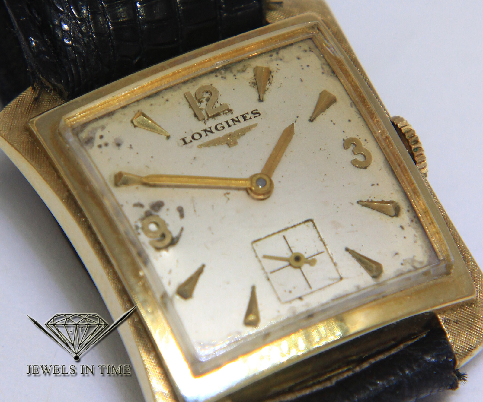 Longines Vintage 14k Yellow Gold Fancy Dress Mens Manual Wind Watch
