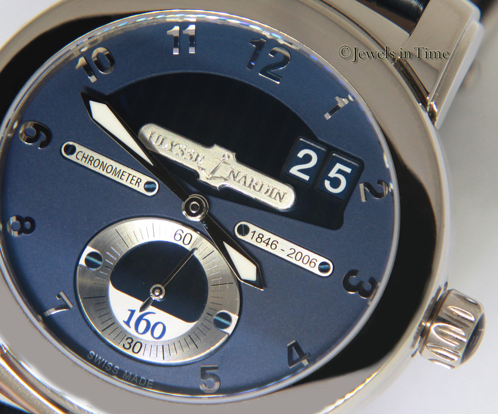 Ulysse Nardin 160th Anniversary 18k White Gold Mens Watch 1600-100 Box/Papers