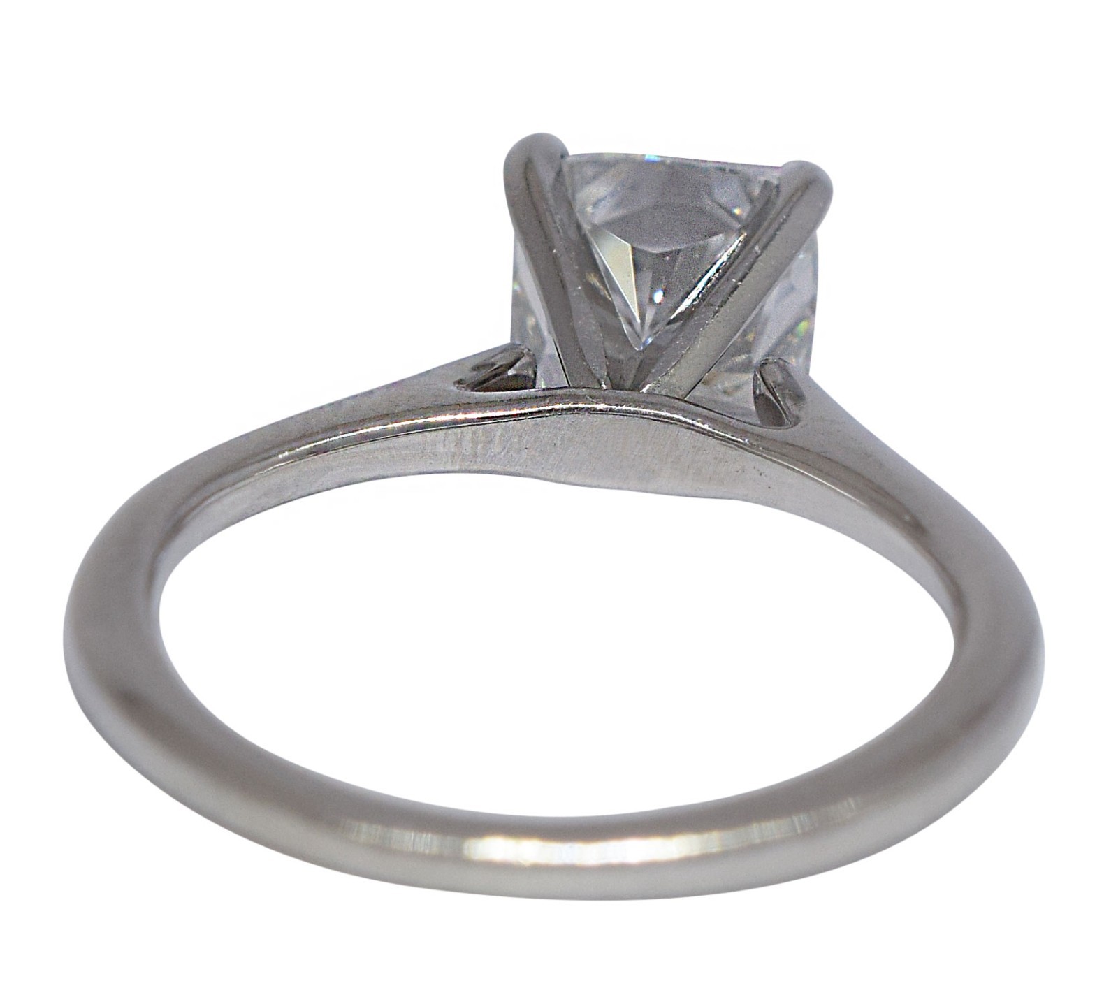 2.07 ct Cushion Cut Diamond Platinum Engagement Ring Size 5.5 + GIA 2.07 ct Cushion Cut Diamond Platinum Engagement Ring Size 5.5 + GIA