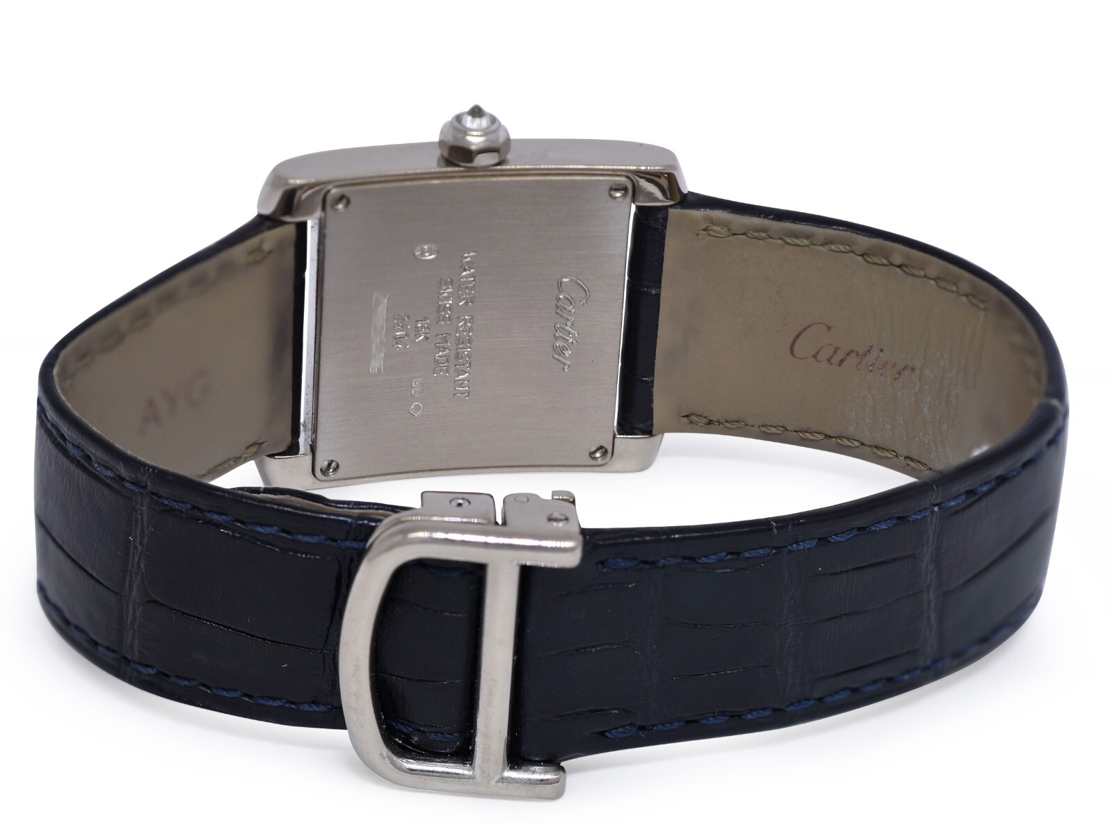 Cartier Tank Francaise Medium 18k White Gold Diamond Ladies Watch 2404 WE100951