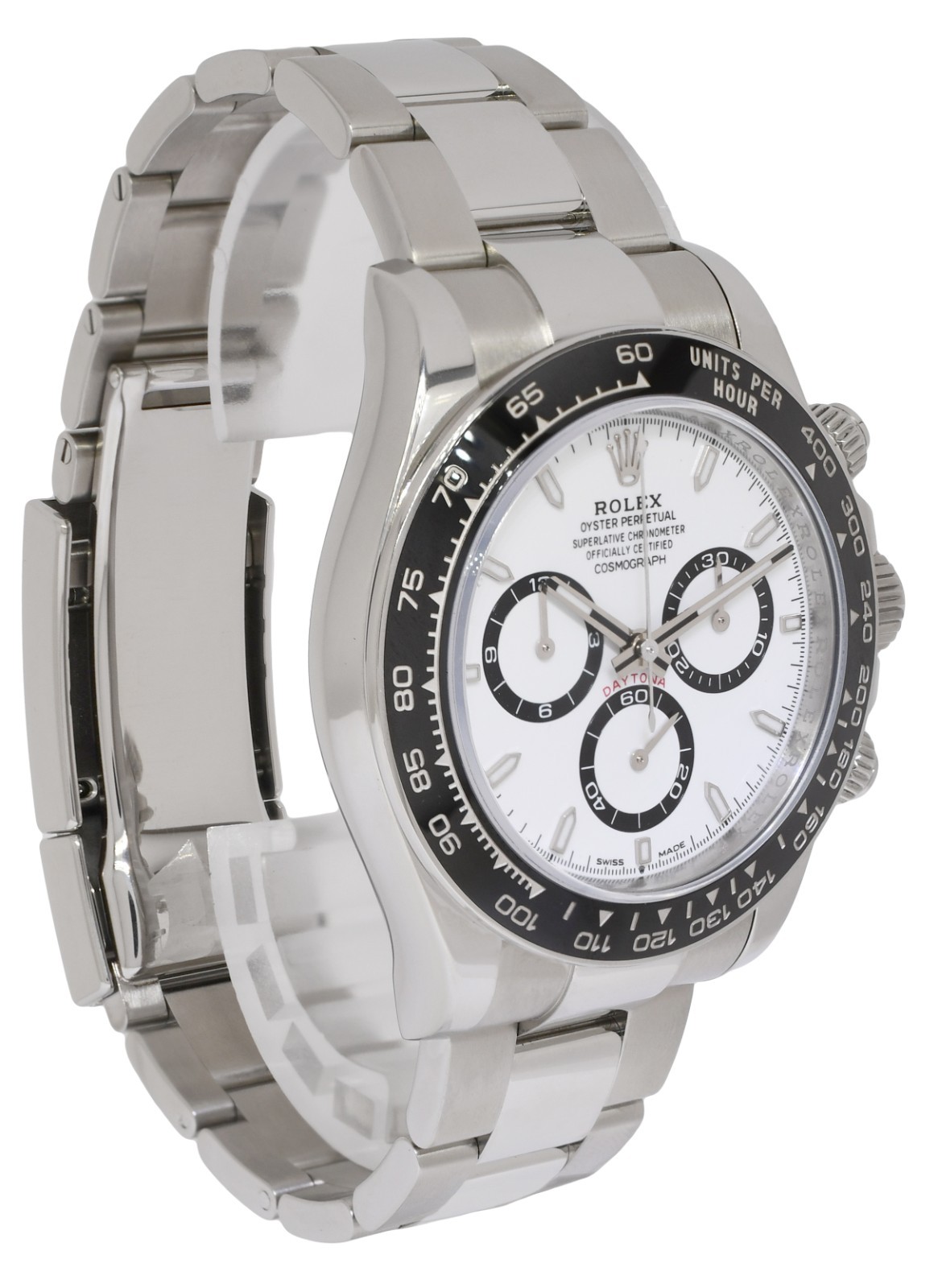 Rolex Daytona Steel & Ceramic Bezel White Dial 40mm Watch +Card '24 126500
