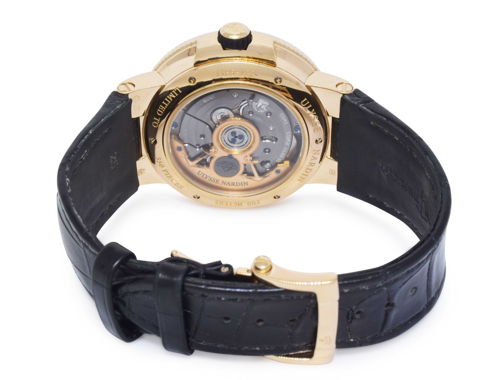 Ulysse Nardin Marine Chronometer 18k Rose Gold Mens 45mm Watch Box/Book 1186-122