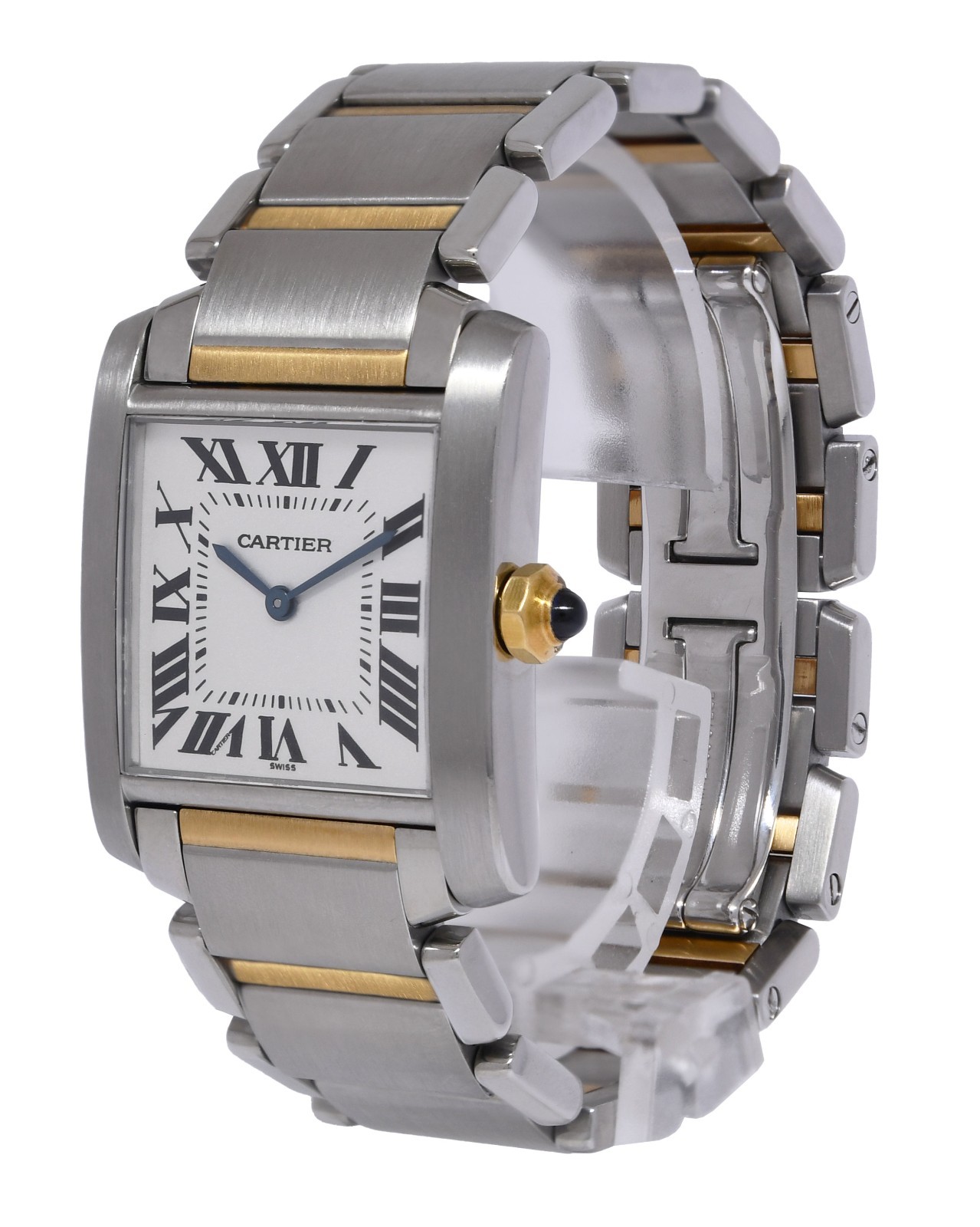 Cartier Tank Francaise 18k Yellow Gold & Steel Quartz Ladies Midsize Watch 2301