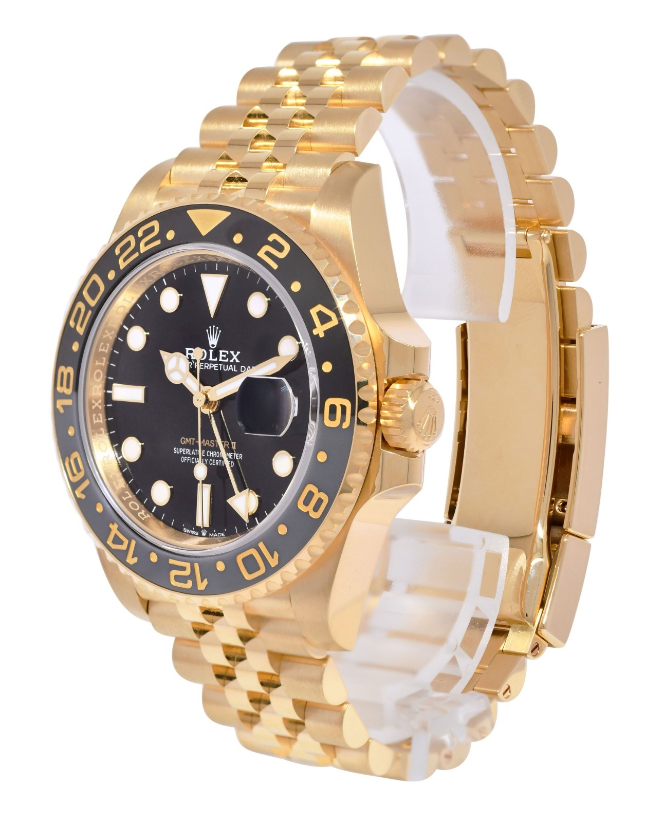 Rolex GMT-Master II 18k YG & Ceramic 40mm Jubilee Watch B/P '24 126718GRNR