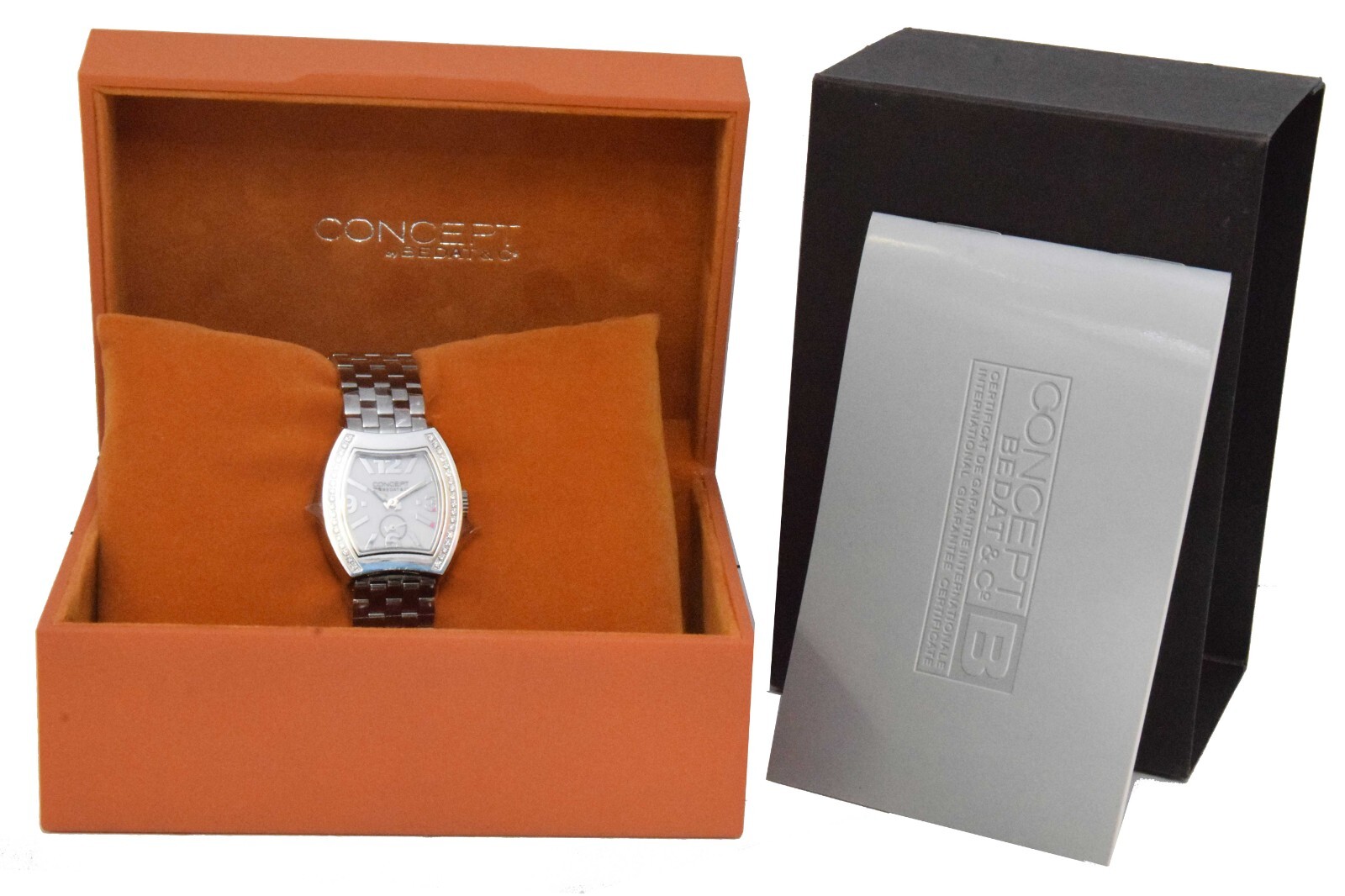 NOS Bedat & Co. Concept B3 Steel & Diamond White Ladies Quartz Watch B/P CB03