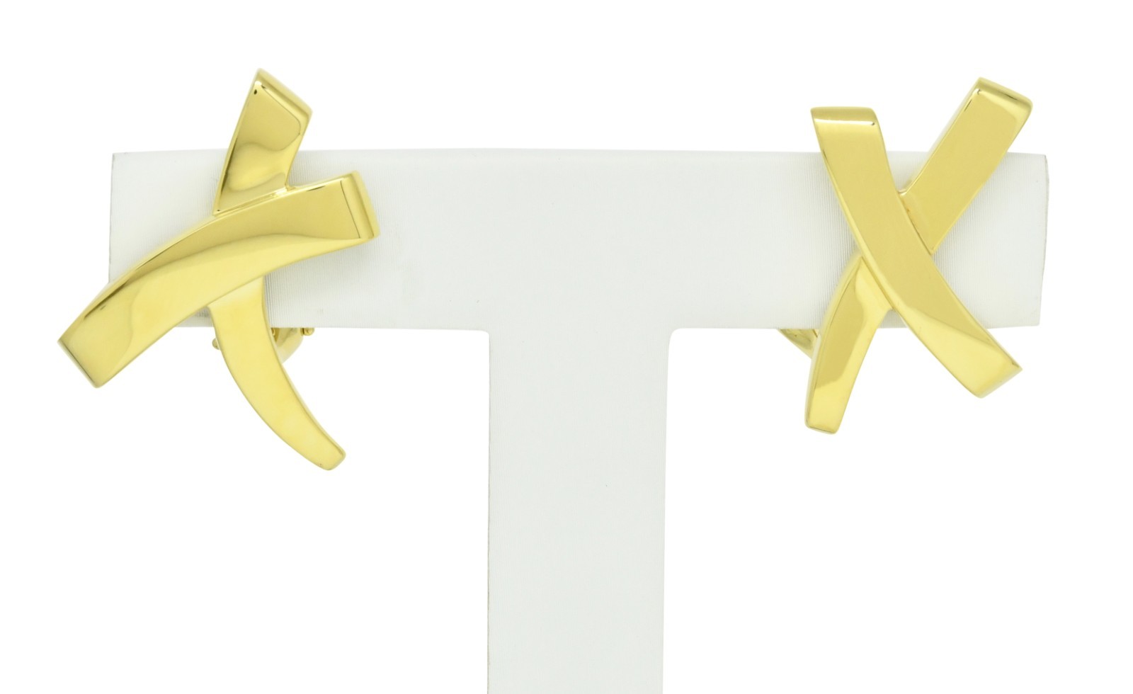 Tiffany & Co Paloma Picasso Graffiti 18k Yellow Gold X Earrings Size Large