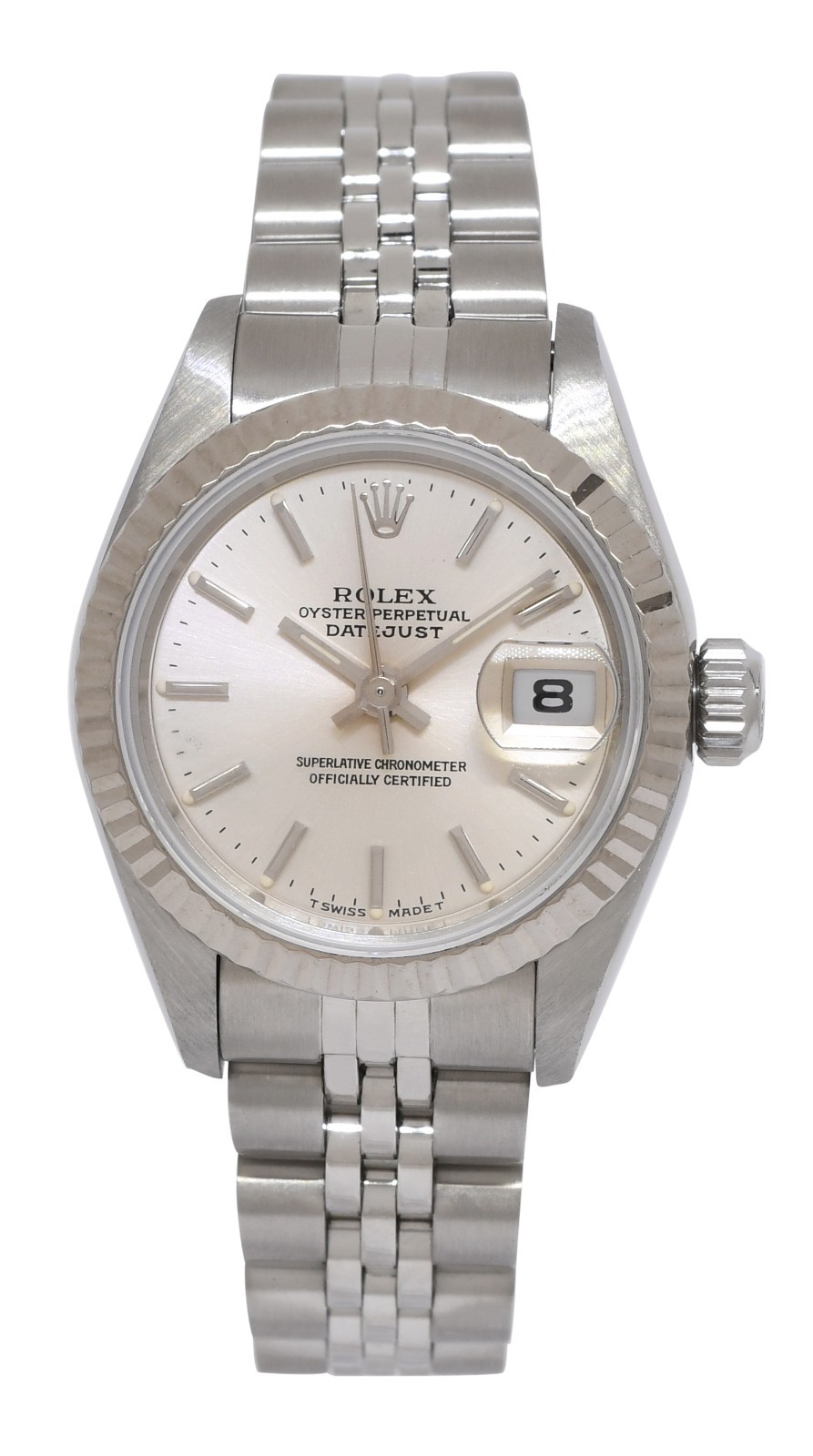 Rolex Datejust Steel/18k WG Bezel Silver Dial Ladies 26mm Watch W 69174