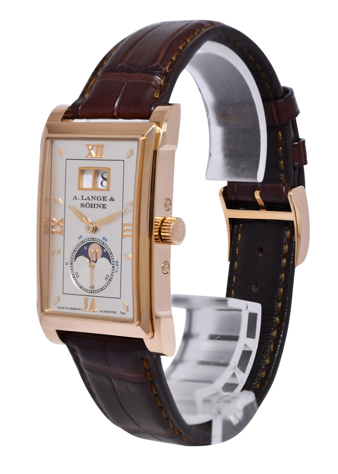 A. Lange & Sohne Cabaret 18k Rose Gold Moonphase Mens Manual Watch 118.032