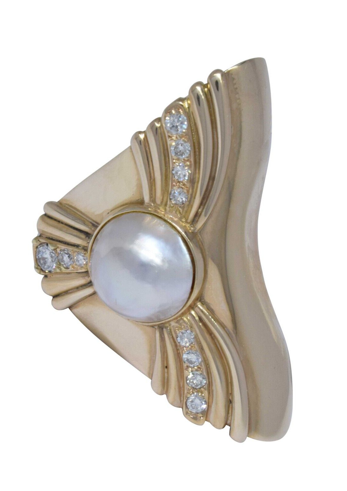 Ladies 14K Yellow Gold Pearl & Diamond Slide Ladies 14K Yellow Gold Pearl & Diamond Slide