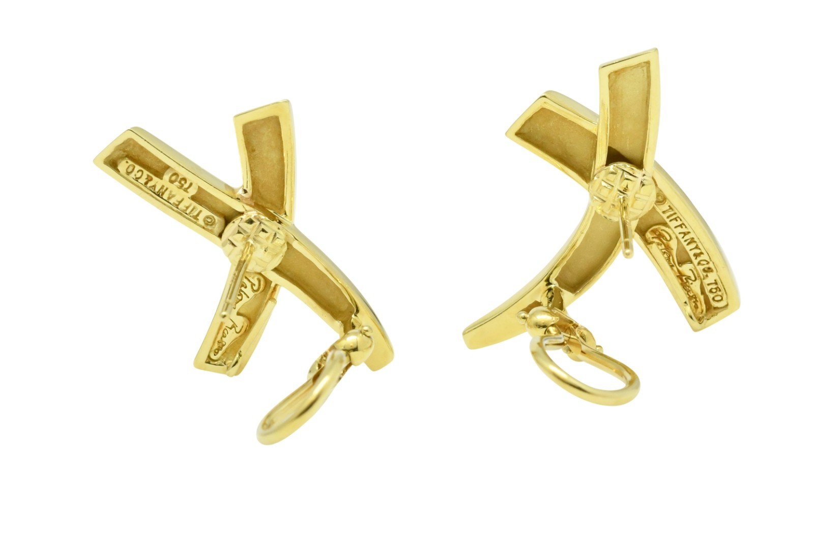 Tiffany & Co Paloma Picasso Graffiti 18k Yellow Gold X Earrings Size Large
