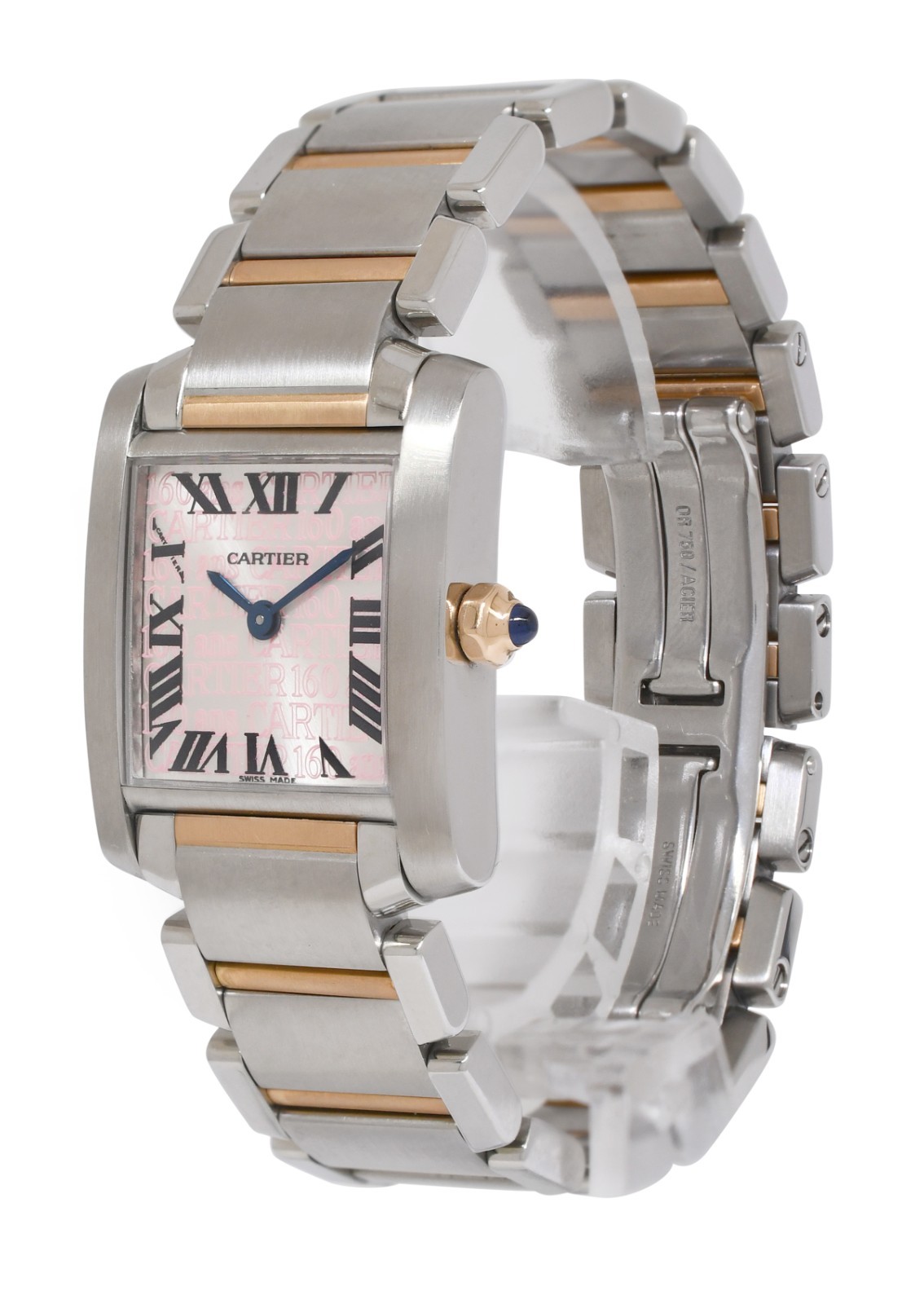 Cartier Tank Francaise Small Rose Gold/Steel 160th Anniversary Ladies Watch 2384