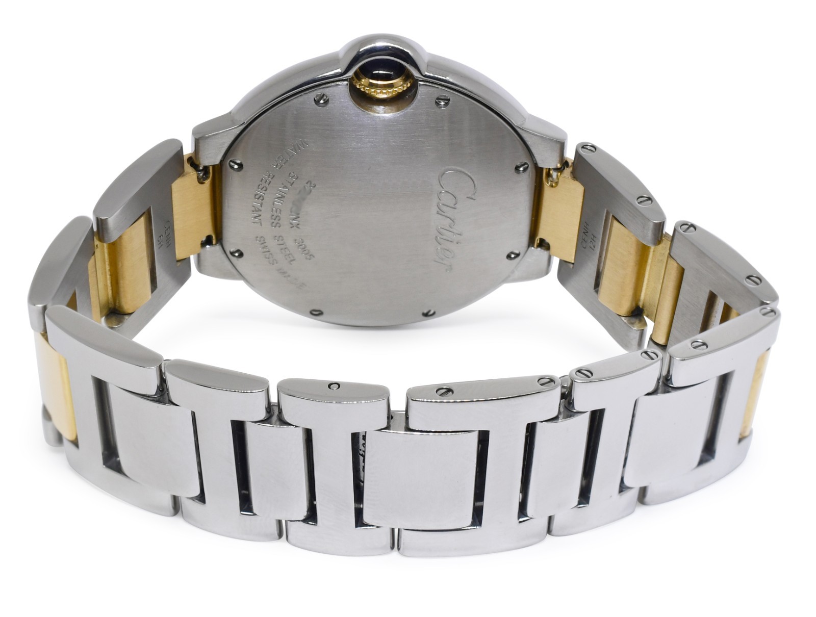 Cartier Ballon Bleu 36mm 18k Yellow Gold/Steel Quartz Watch W69008Z3 3005