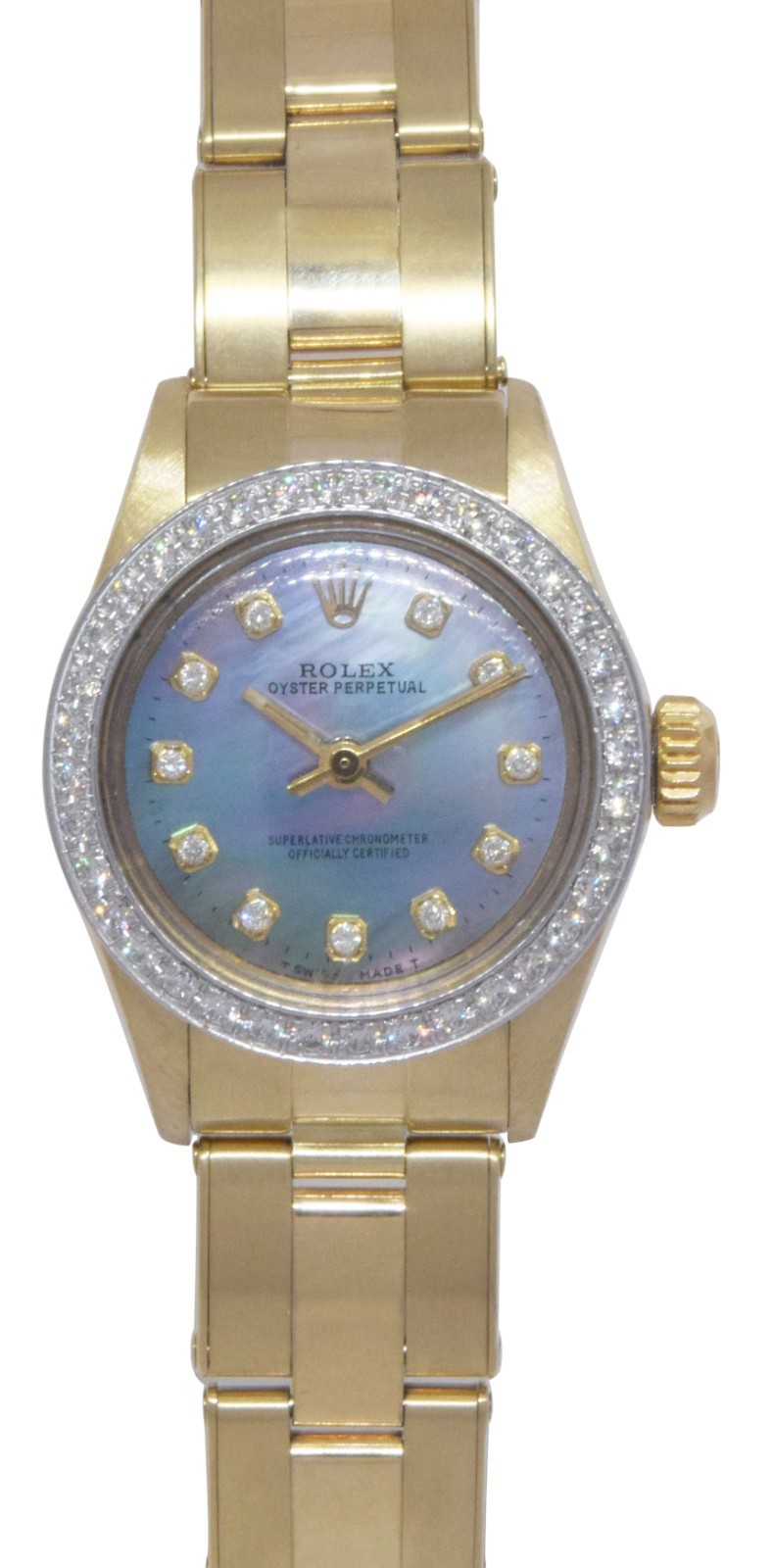 Rolex Oyster Perpetual 14k Yellow Gold MOP & Diamond Ladies 24mm Watch '82 6719 Rolex Oyster Perpetual 14k Yellow Gold MOP & Diamond Ladies 24mm Watch '82 6719