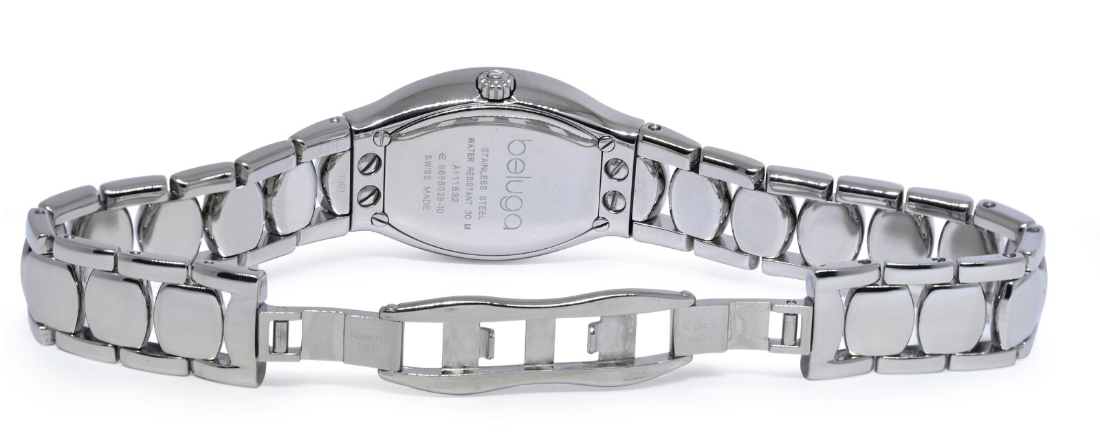 Ebel Beluga Steel Black Diamond Dial/Bezel Ladies 23mm Quartz Watch E9656G28