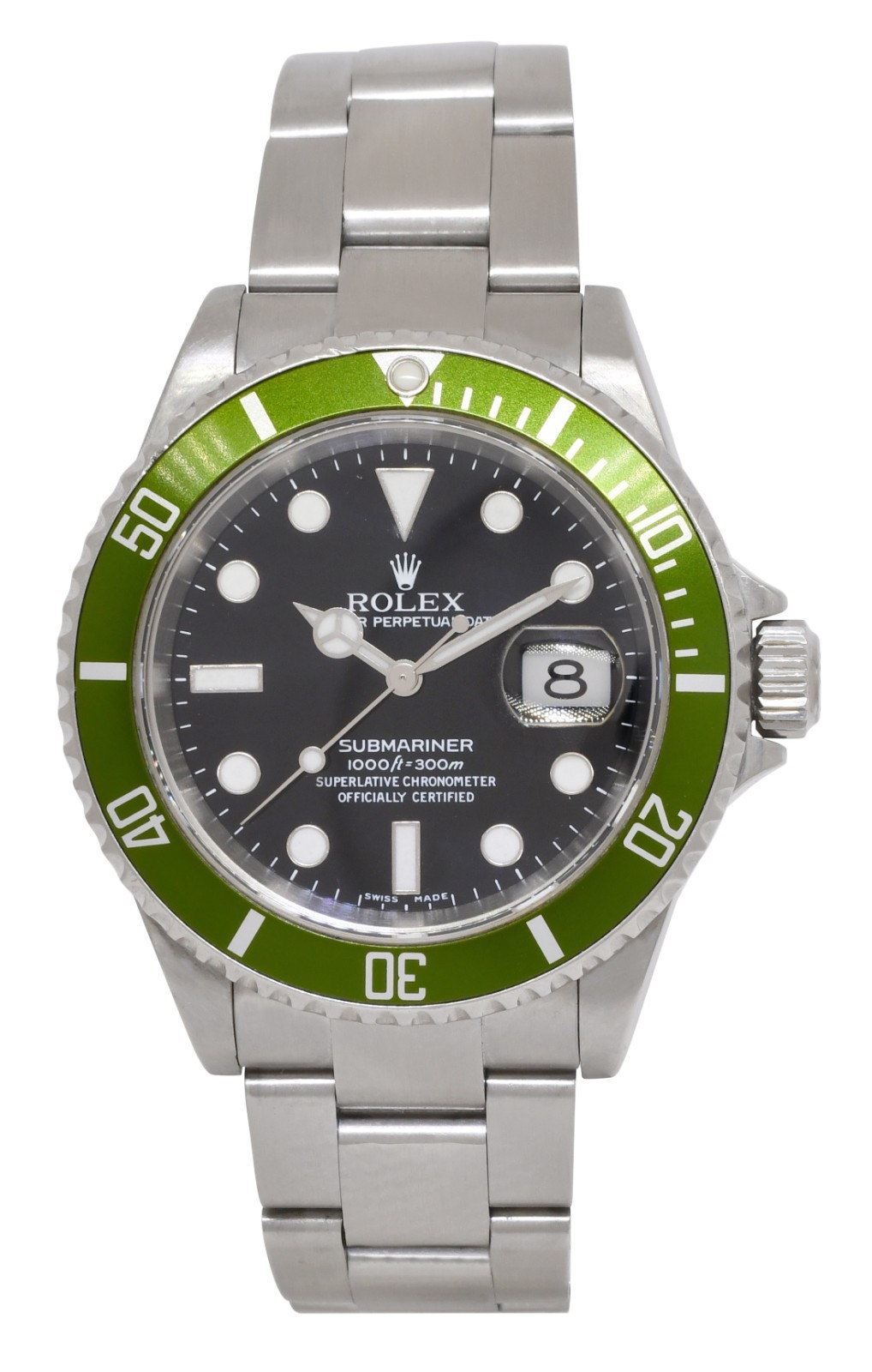Rolex Submariner Date Kermit Green Bezel Steel Mens Automatic Watch F 16610