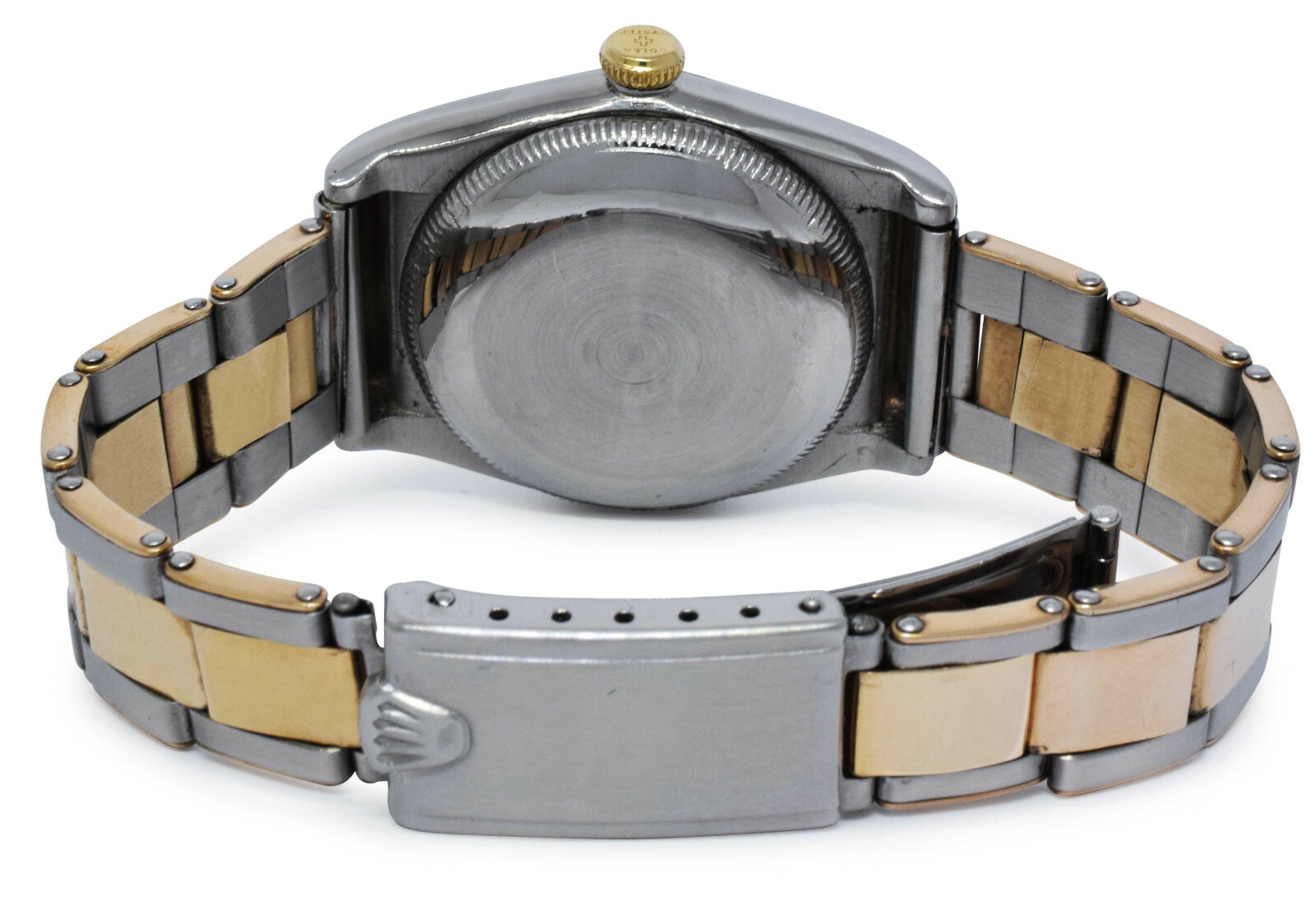 Rolex Vintage 1940's Hooded Bubbleback 14k Gold & Steel Mens Watch & Box 3065