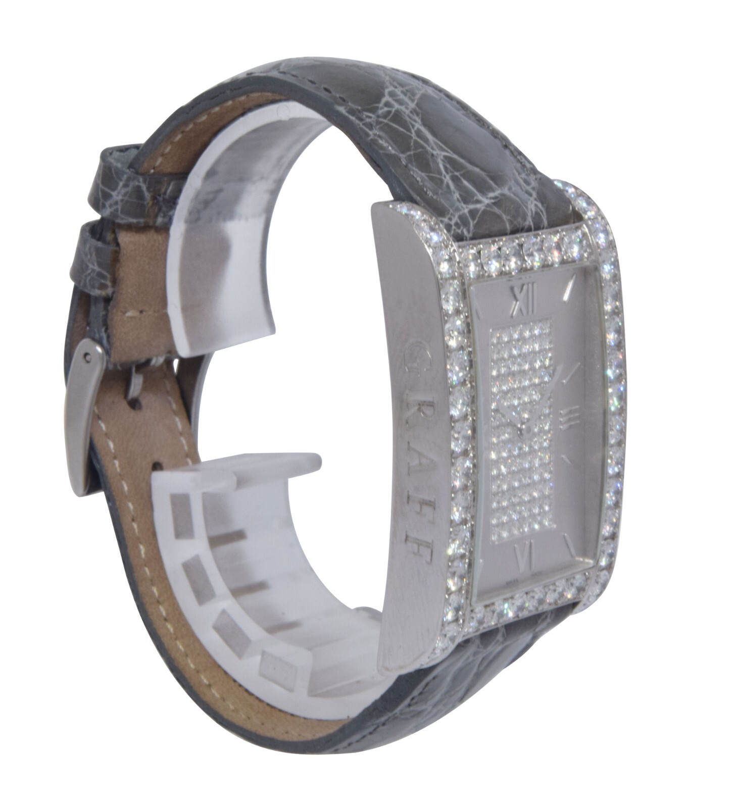 Graff G XXVIII 18k White Gold & Diamond Dial Bezel Ladies Quartz Watch