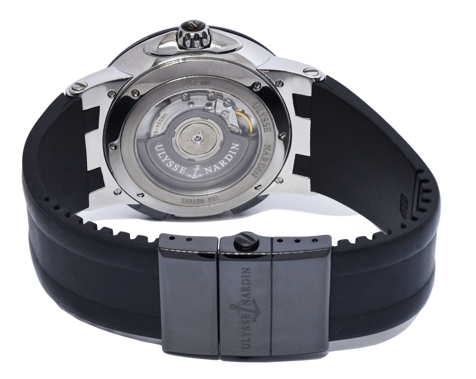 Ulysse Nardin Executive Dual Time Steel & Ceramic Mens 43mm Watch B/P 243-00