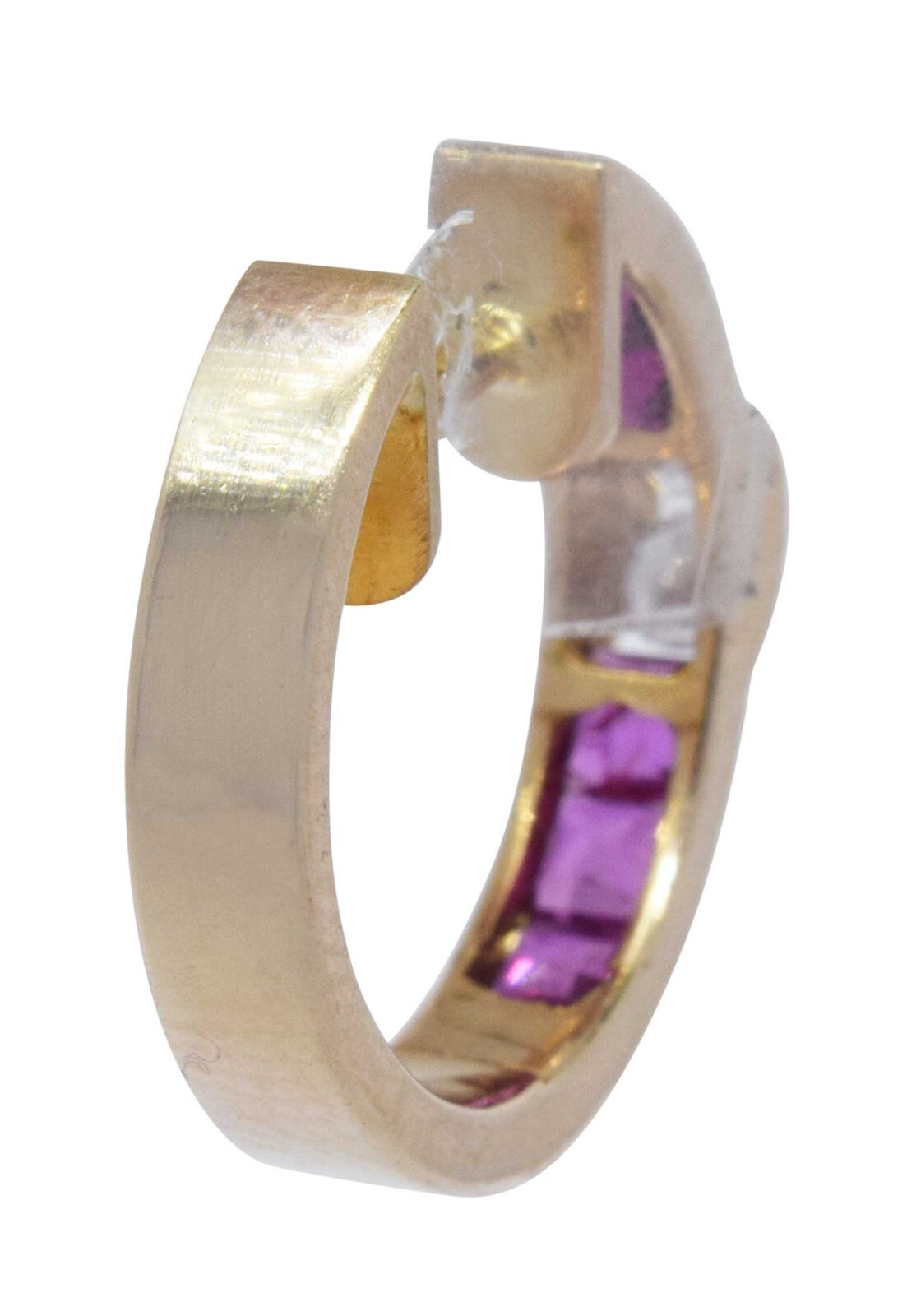 Ladies 14K Yellow Gold Ruby & Diamond Earrings