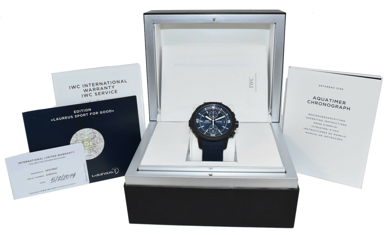 IWC Aquatimer Chronograph Edition Laureus Sport For Good Blue Dial B/P IW379507