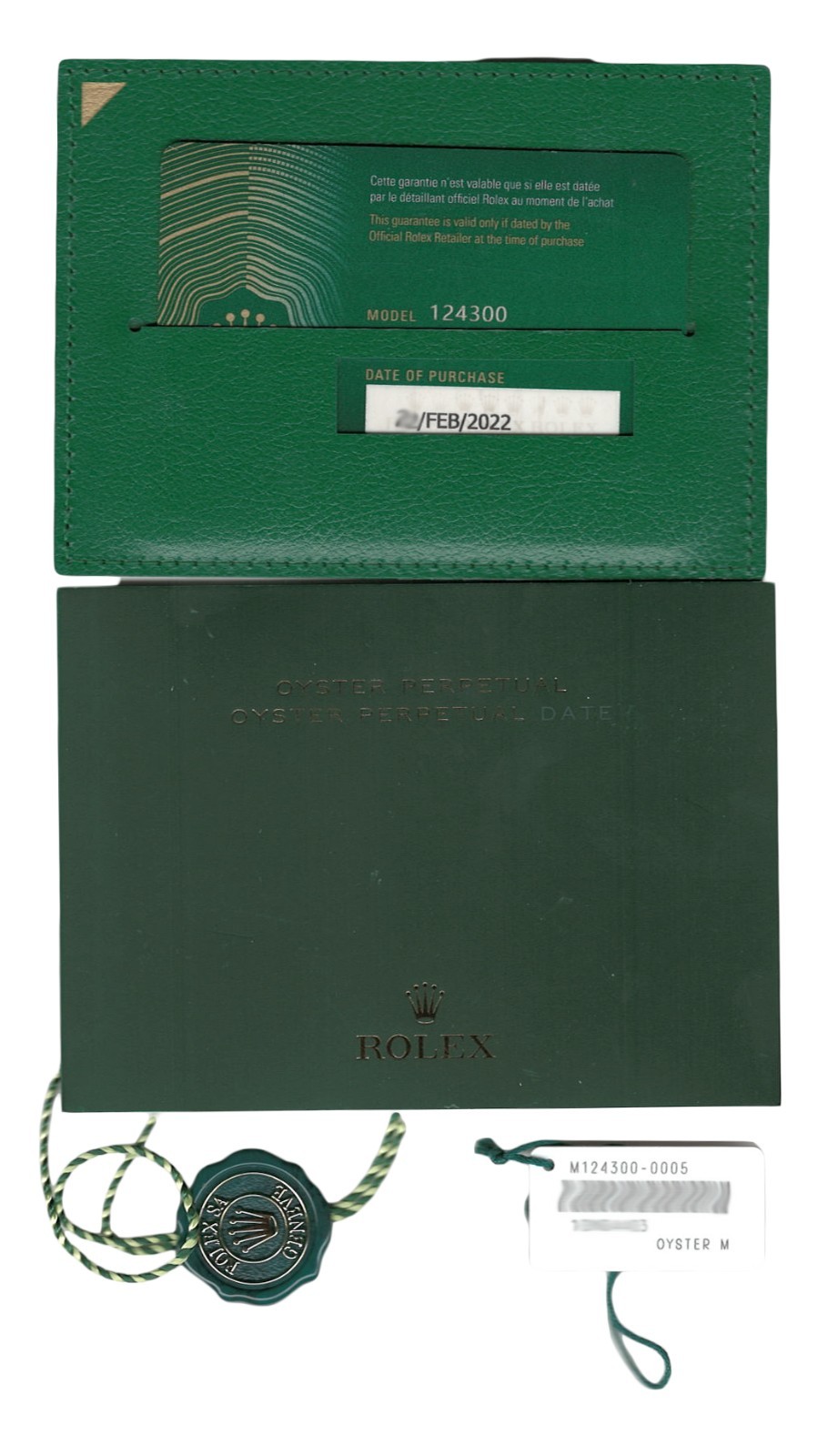 Rolex Oyster Perpetual 41 Steel Green Dial Mens Watch +Papers '22 124300