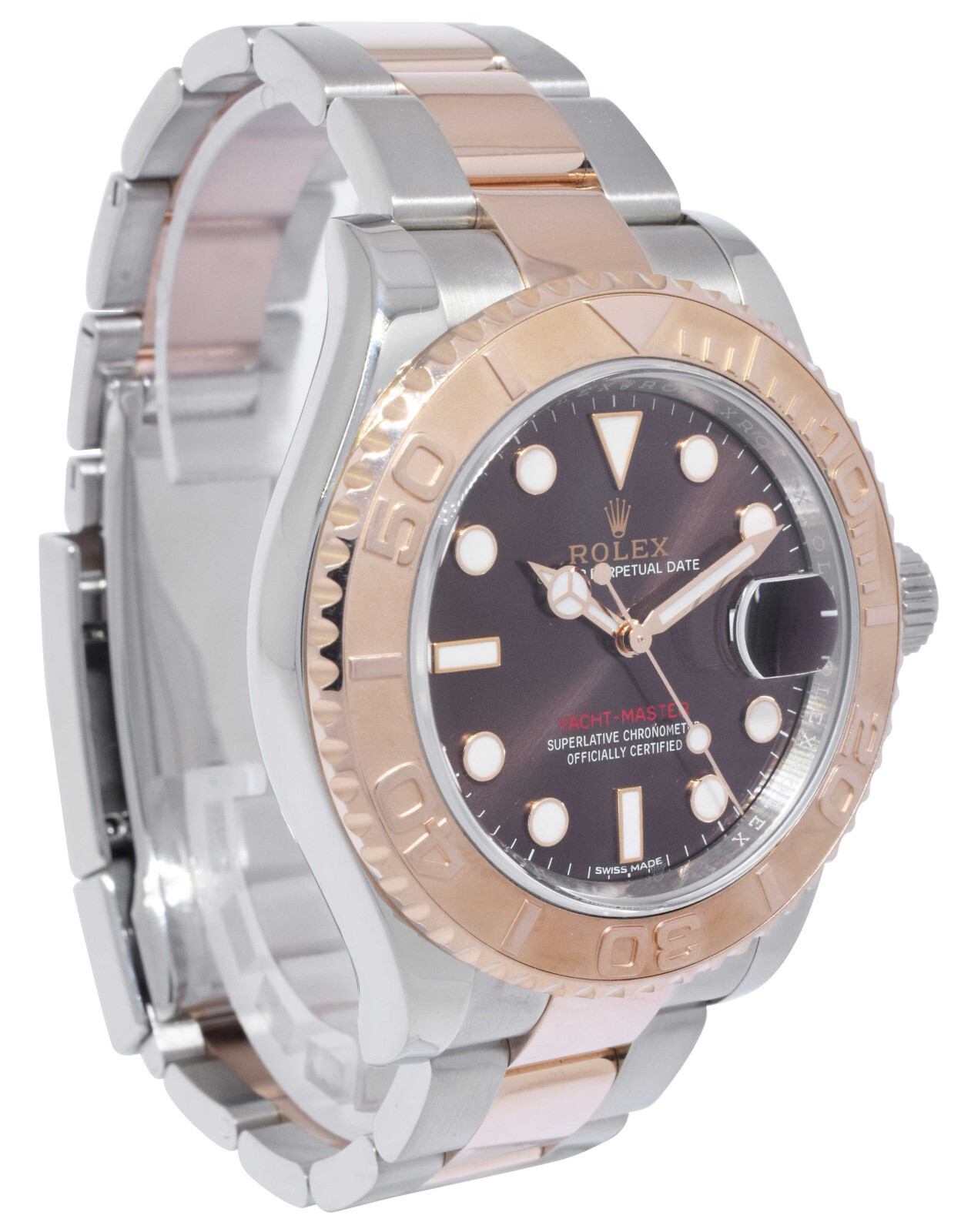 Rolex Yacht-Master 18k Rose Gold/Steel Chocolate Dial 40mm Watch B/P '18 116621