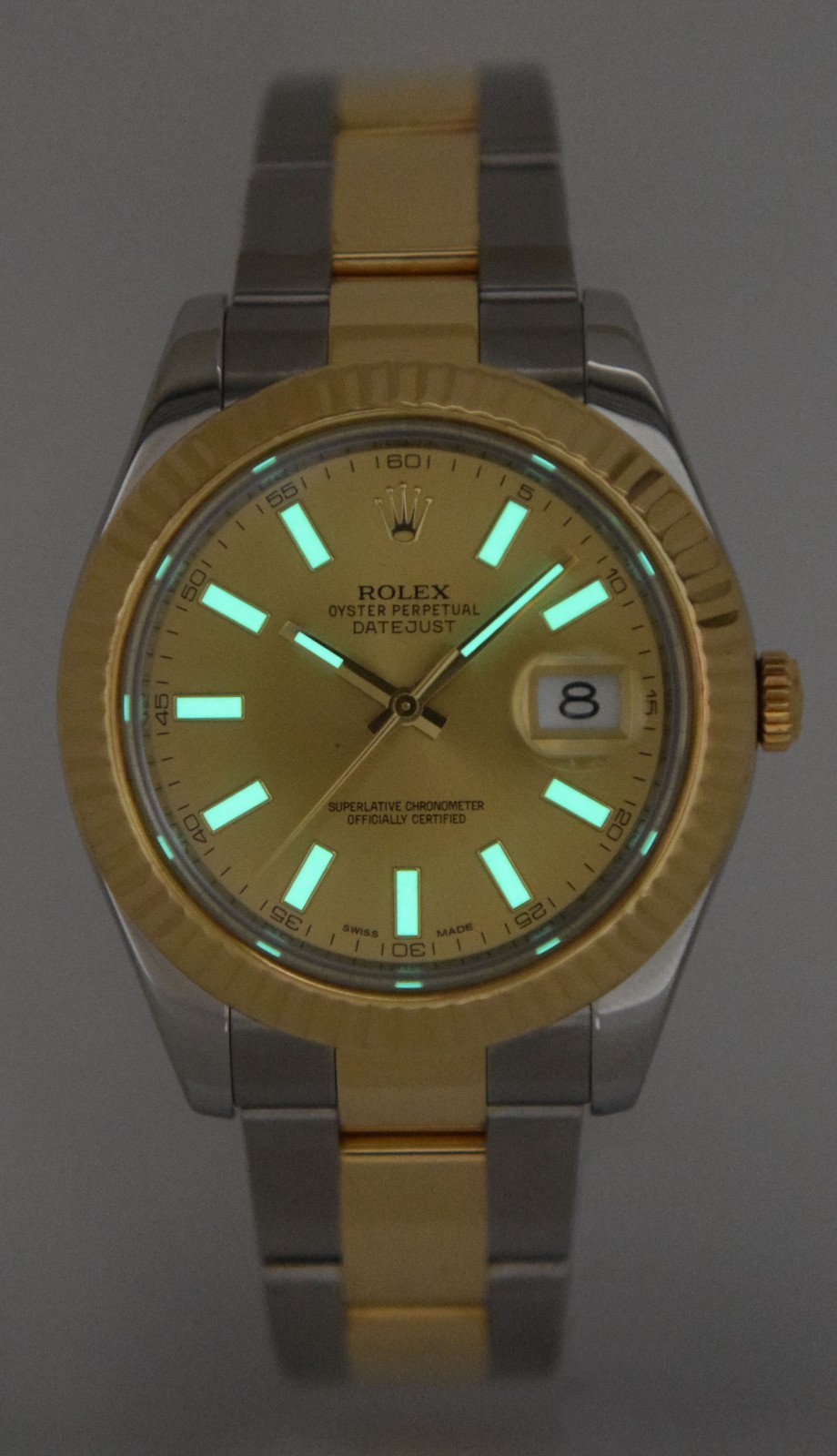 Rolex Datejust II 18k Yellow Gold/Steel Champagne Dial Mens 41mm Watch 116333