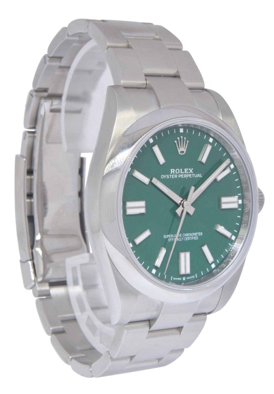Rolex Oyster Perpetual 41 Steel Green Dial Mens Watch +Papers '22 124300