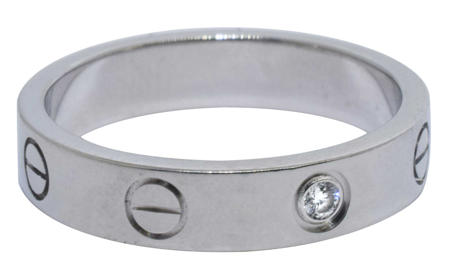 Cartier Love Ring 18k White Gold Wedding Band Size 51 B4050551