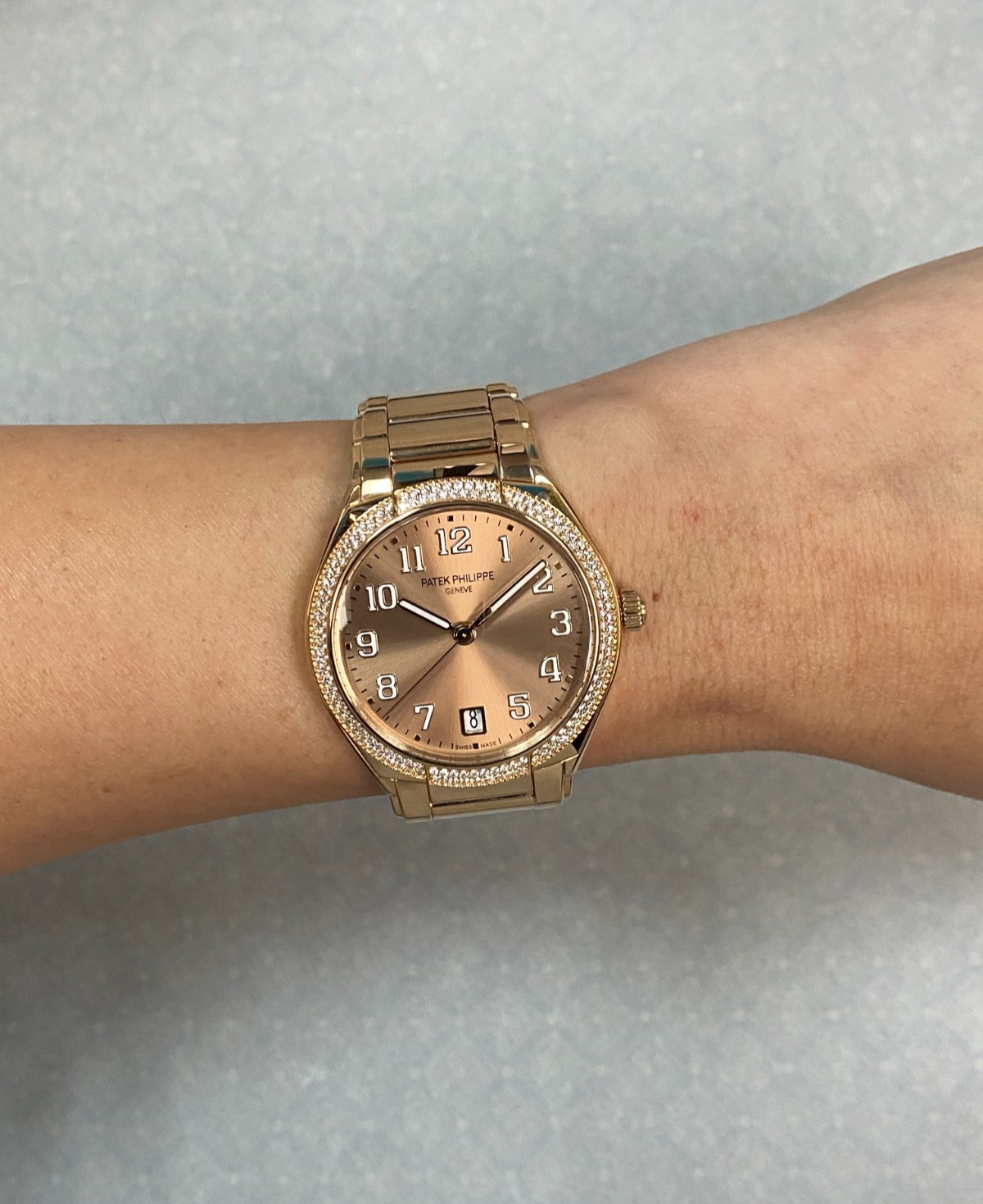 Patek Philippe Twenty~4 Rose Gold Champagne Diamond Ladies Watch B/P '24 7300