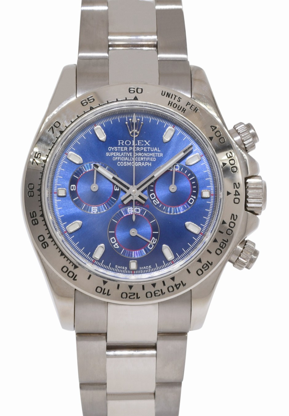Rolex Daytona Chronograph 18k White Gold Custom Blue Dial 40mm Watch D 116509 Rolex Daytona Chronograph 18k White Gold Custom Blue Dial 40mm Watch D 116509