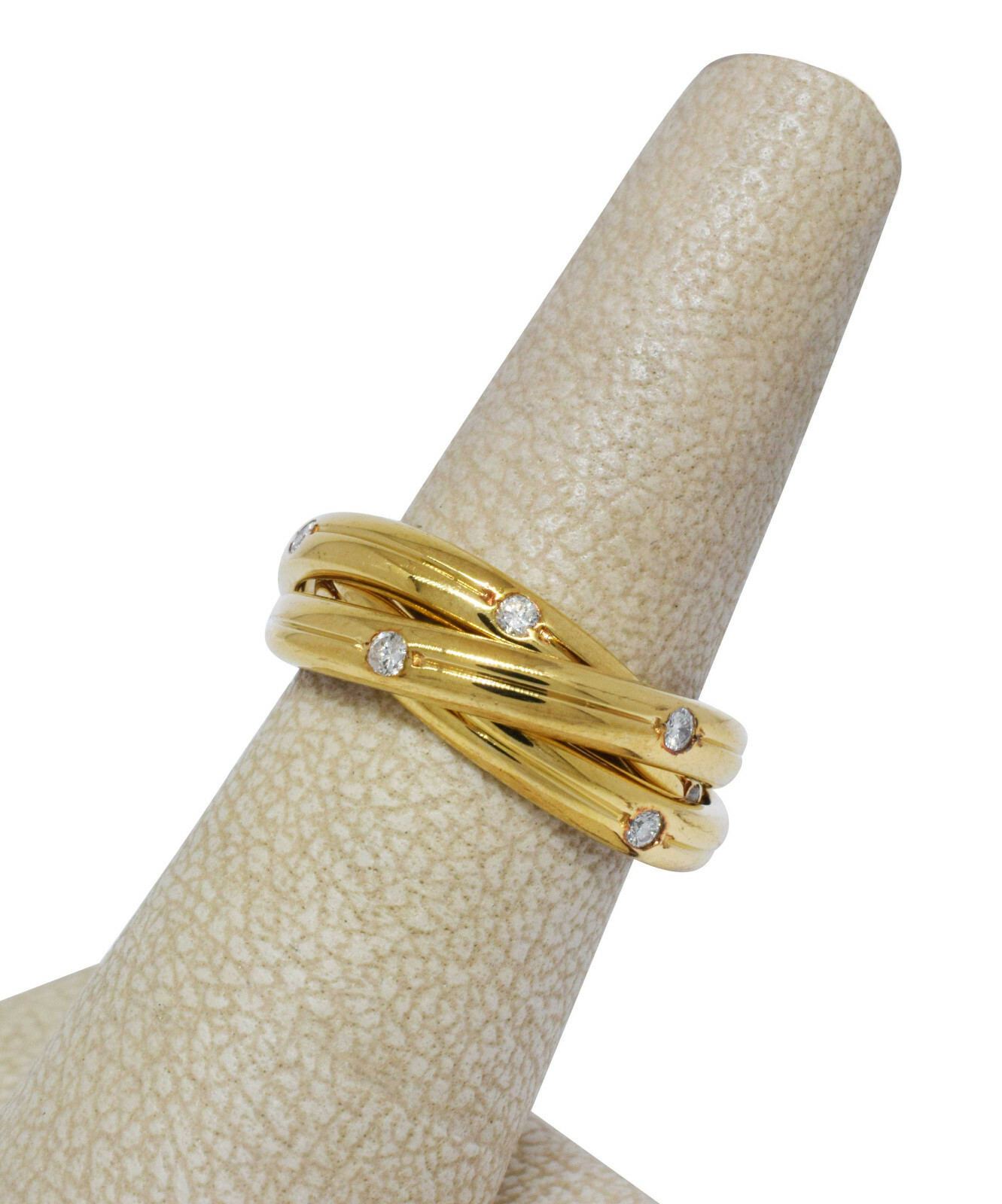 Cartier Constellation Trinity 18k Yellow Gold Diamond Ring Size 47 Box/Papers
