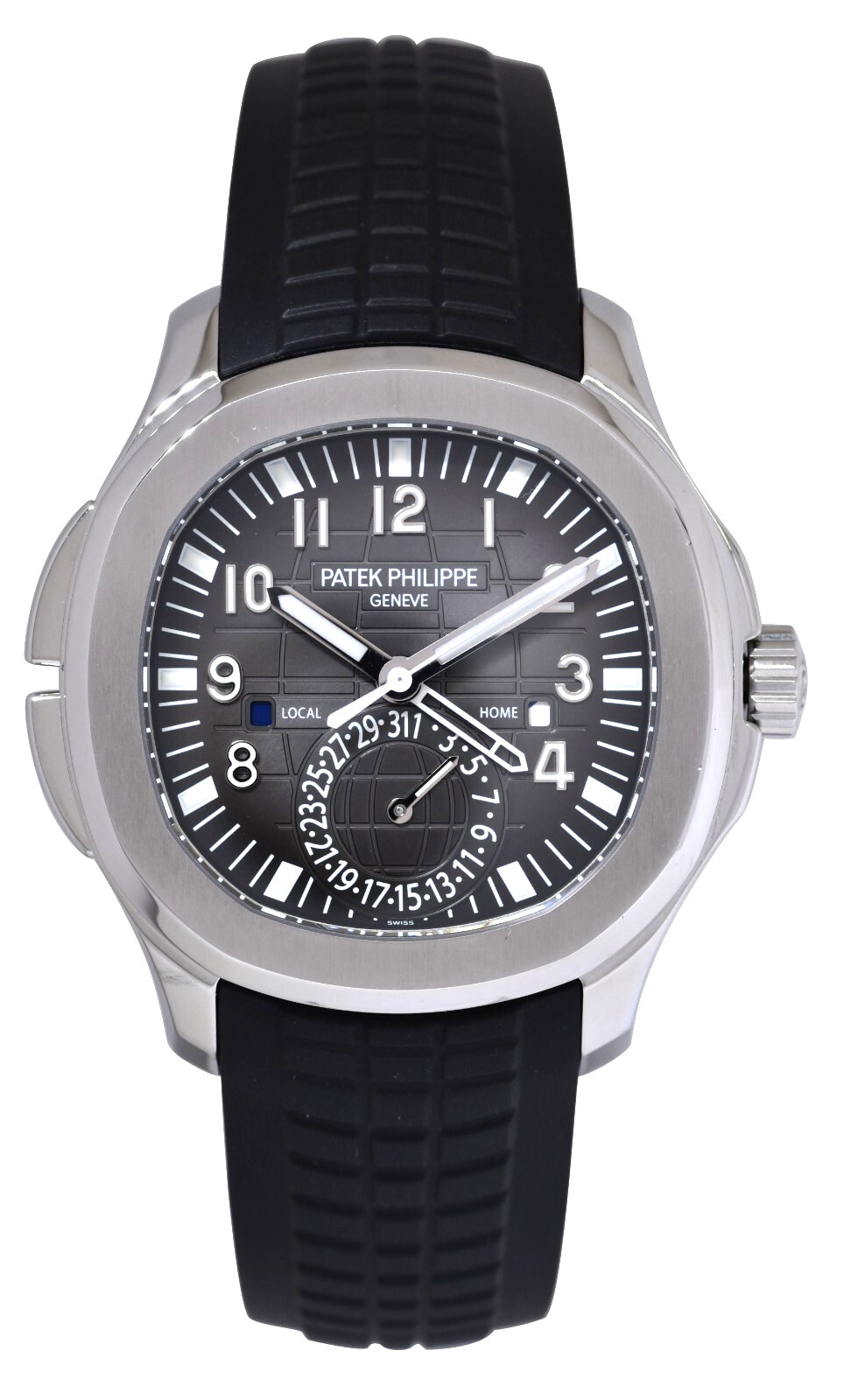 Patek Philippe Aquanaut 5164 Travel Time Steel & Rubber 40mm Watch B/P '16 5164A