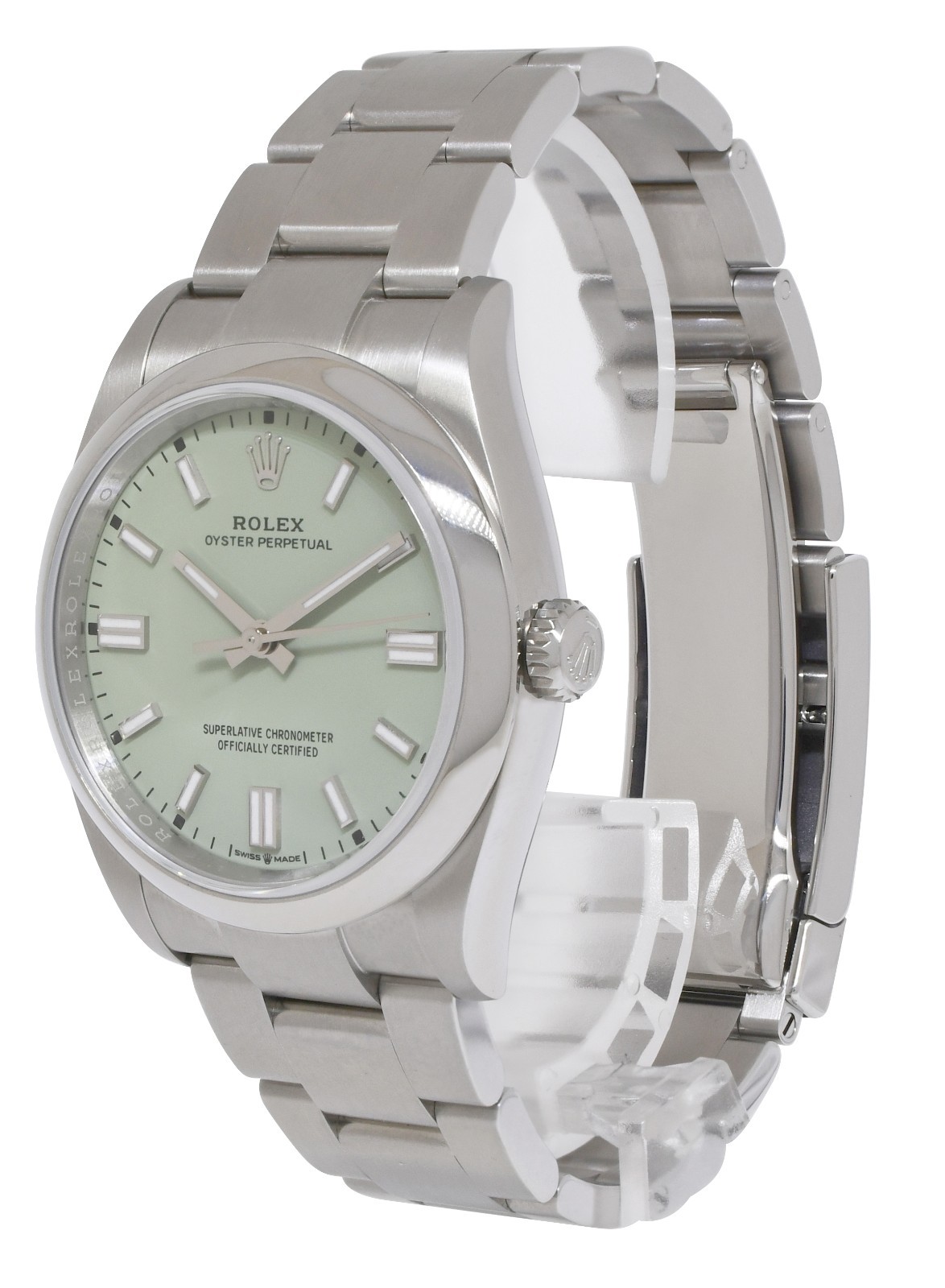 NOS Rolex Oyster Perpetual 36 Steel Pistachio Dial Watch B/P '25 126000