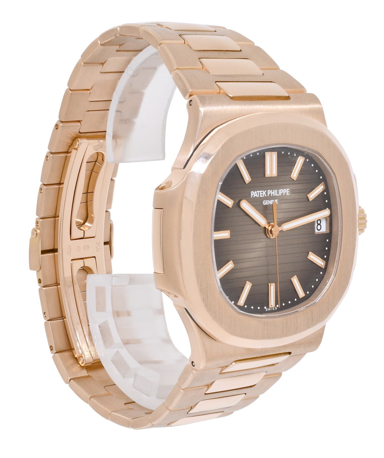 Patek Philippe Nautilus 18k Rose Gold Brown Dial Mens 40mm Watch B/P '18 5711/1R