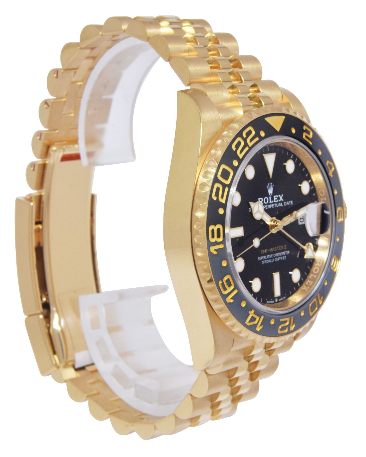 NOS Rolex GMT-Master II 18k YG & Ceramic 40mm Jubilee Watch B/P '25 126718GRNR