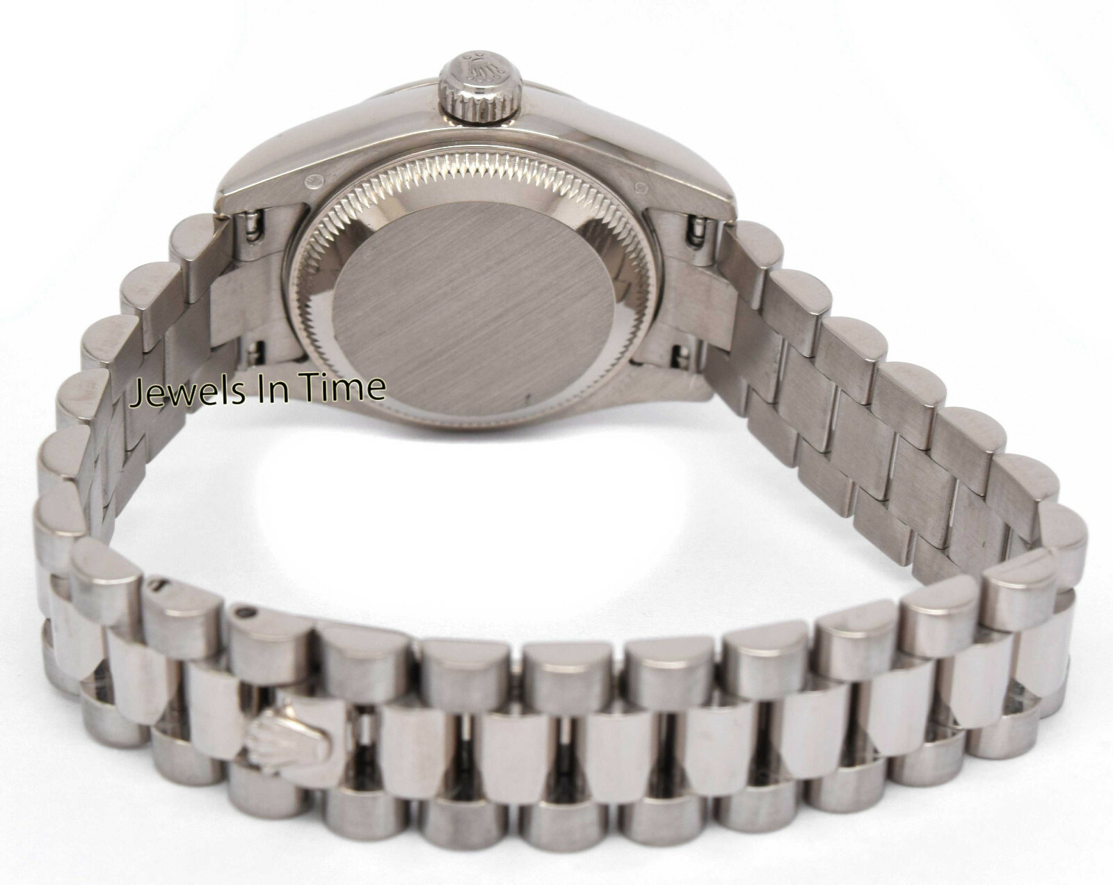 Rolex Datejust 18k White Gold Silver Diamond Dial 26mm President Watch Y 179179