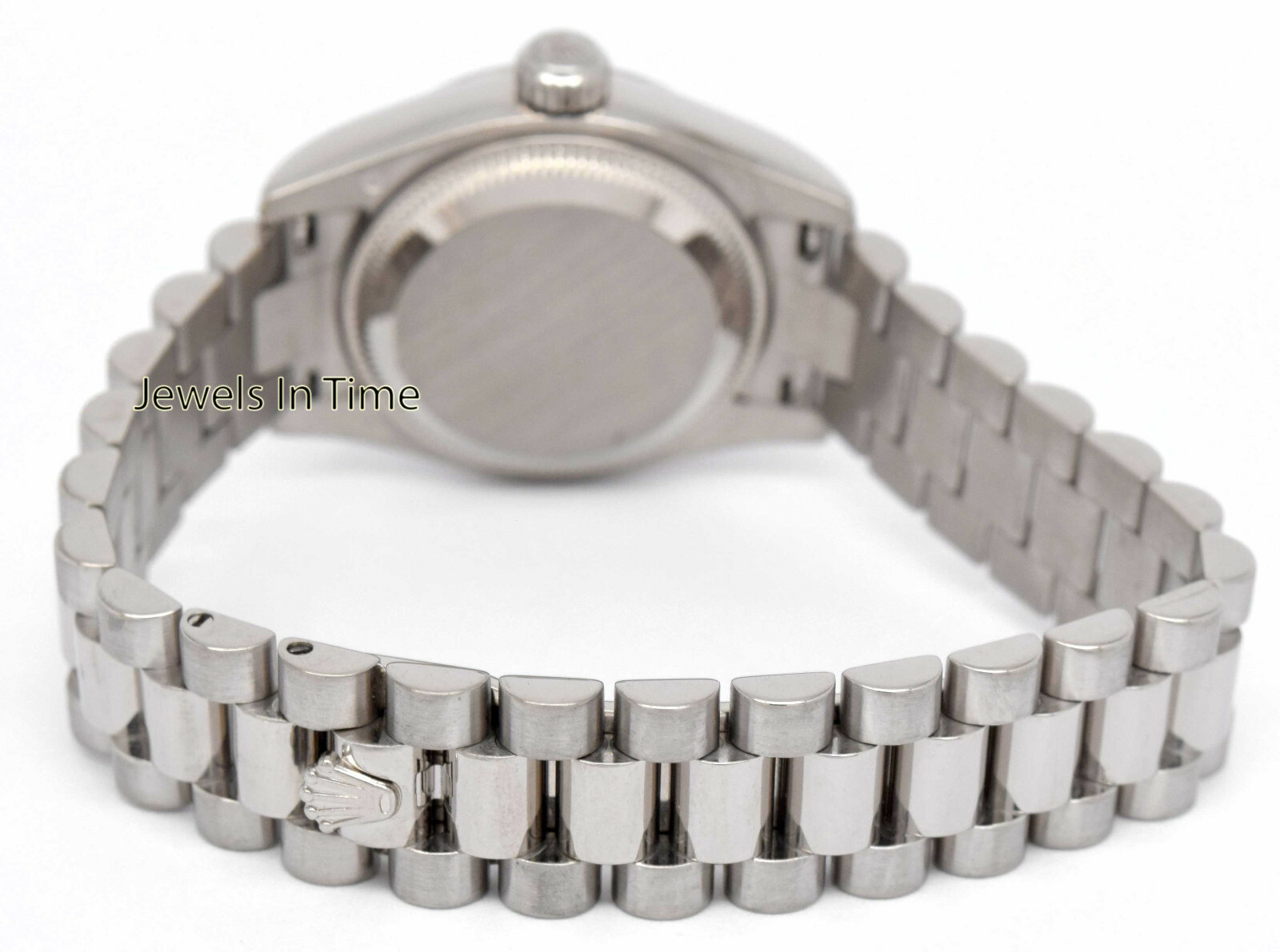 Rolex Datejust 18k White Gold Silver Diamond Dial 26mm President Watch Y 179179
