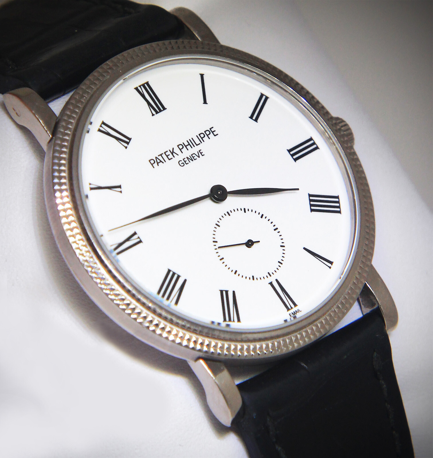 Patek Philippe Calatrava 5116 18k White Gold Enamel 36mm Watch +Archive 5116G