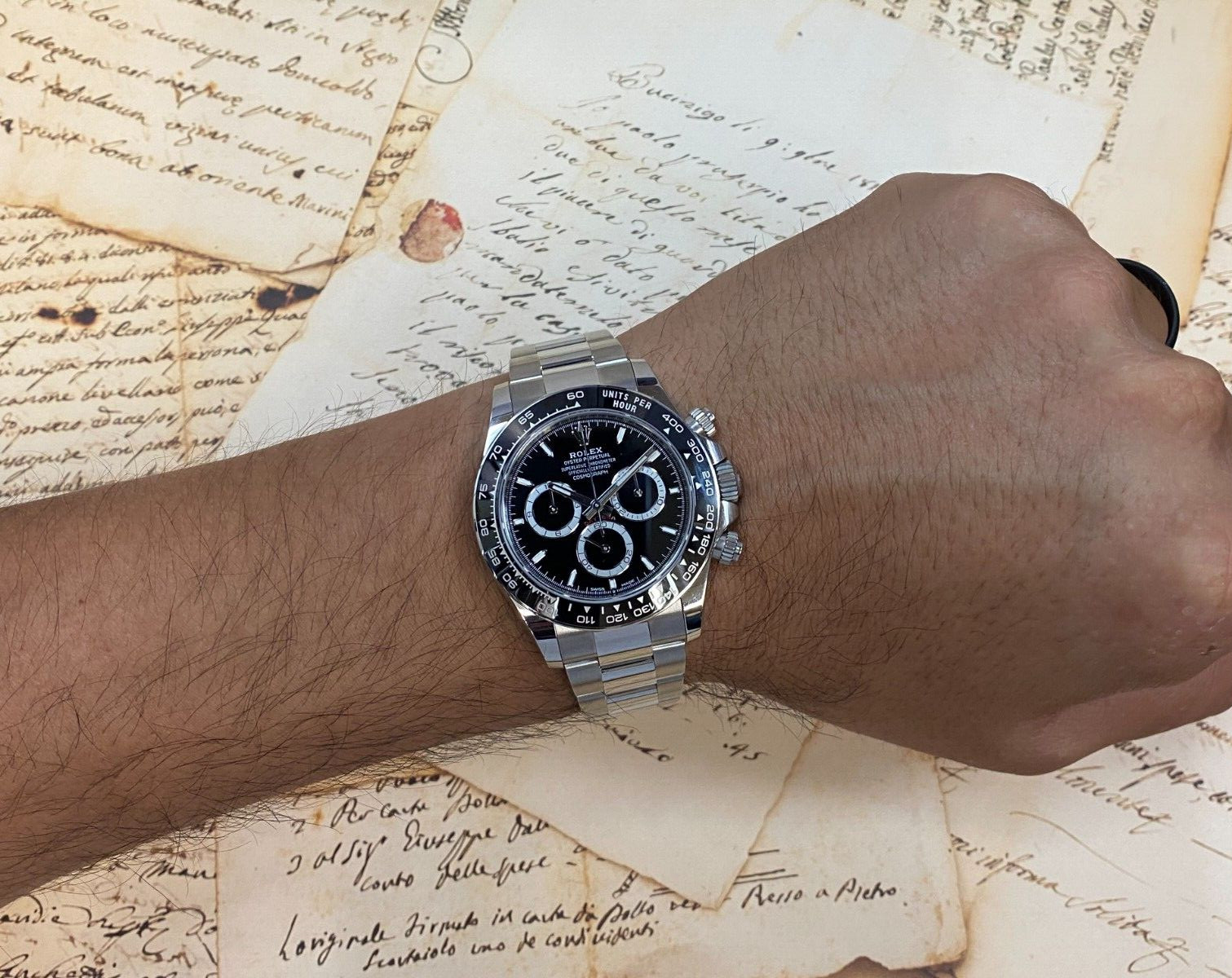 Rolex Daytona Chronograph Steel & Ceramic Black 40mm Watch +Card '24 126500