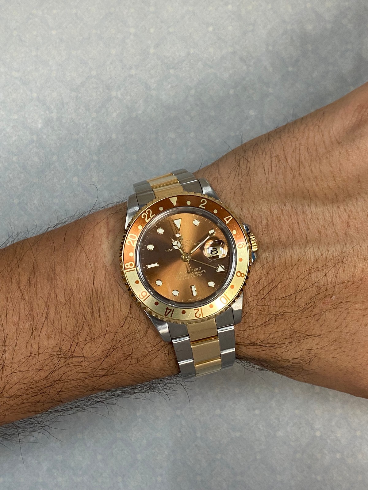 Rolex GMT-Master II 18k Yellow Gold/Steel Root Beer 40mm Vintage Watch '76 16713