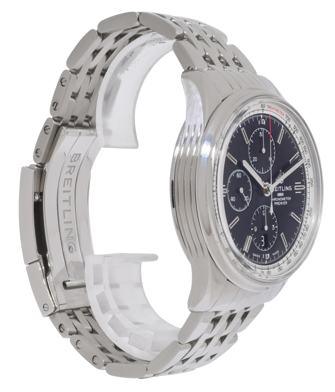 Breitling Premier Chronograph Steel Black Dial Mens 42mm Watch B/P A13315