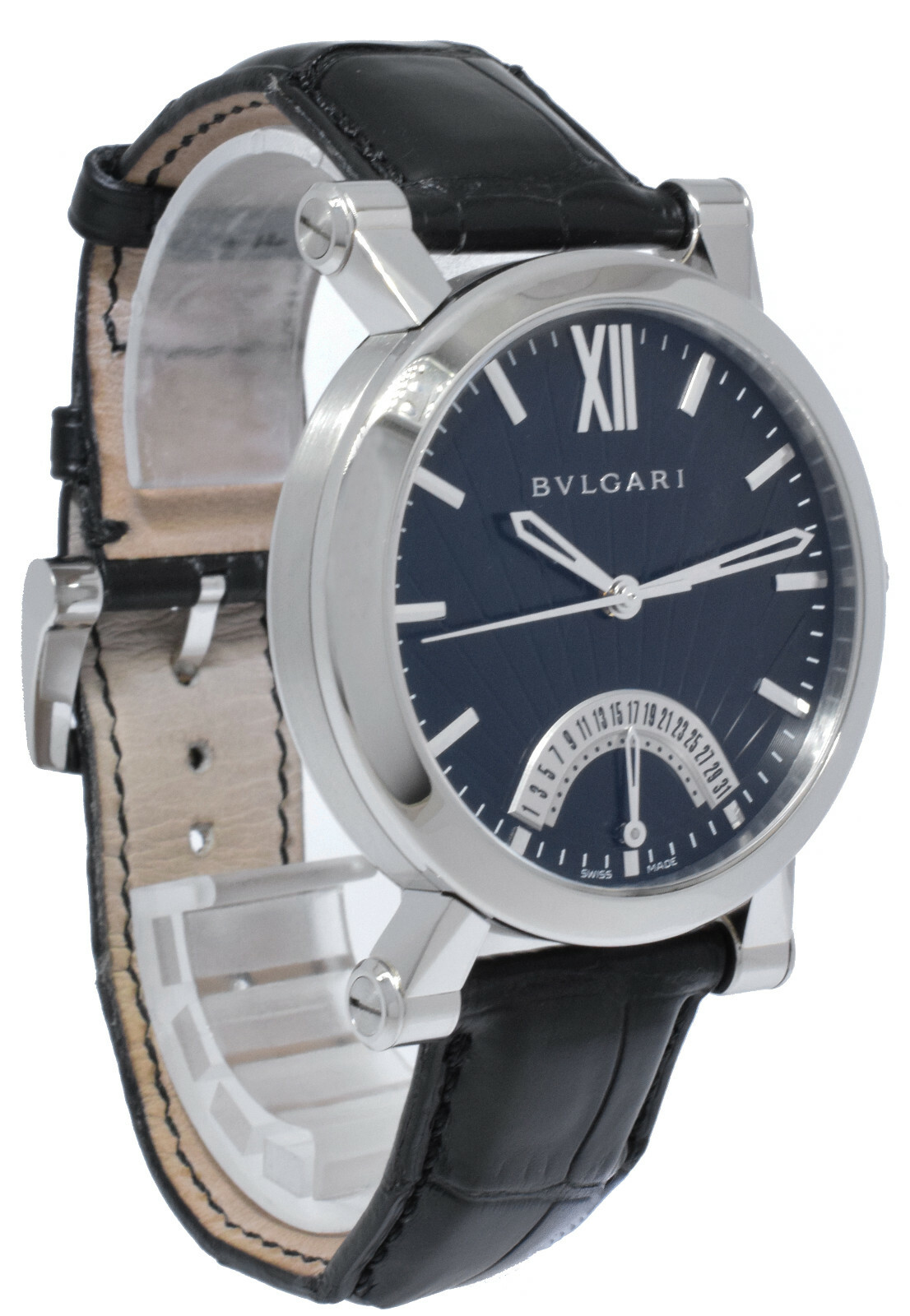 Bvlgari Sotirio Retrograde Date Steel Automatic Mens Watch Bulgari SB42SDR