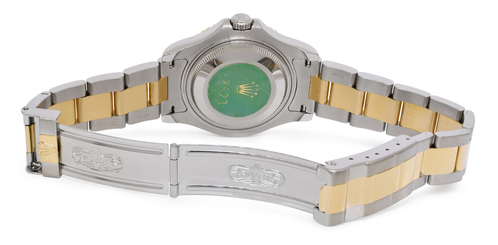 Rolex Yacht-Master 18k Yellow Gold/Steel Blue Dial Ladies 35mm Watch U 68623