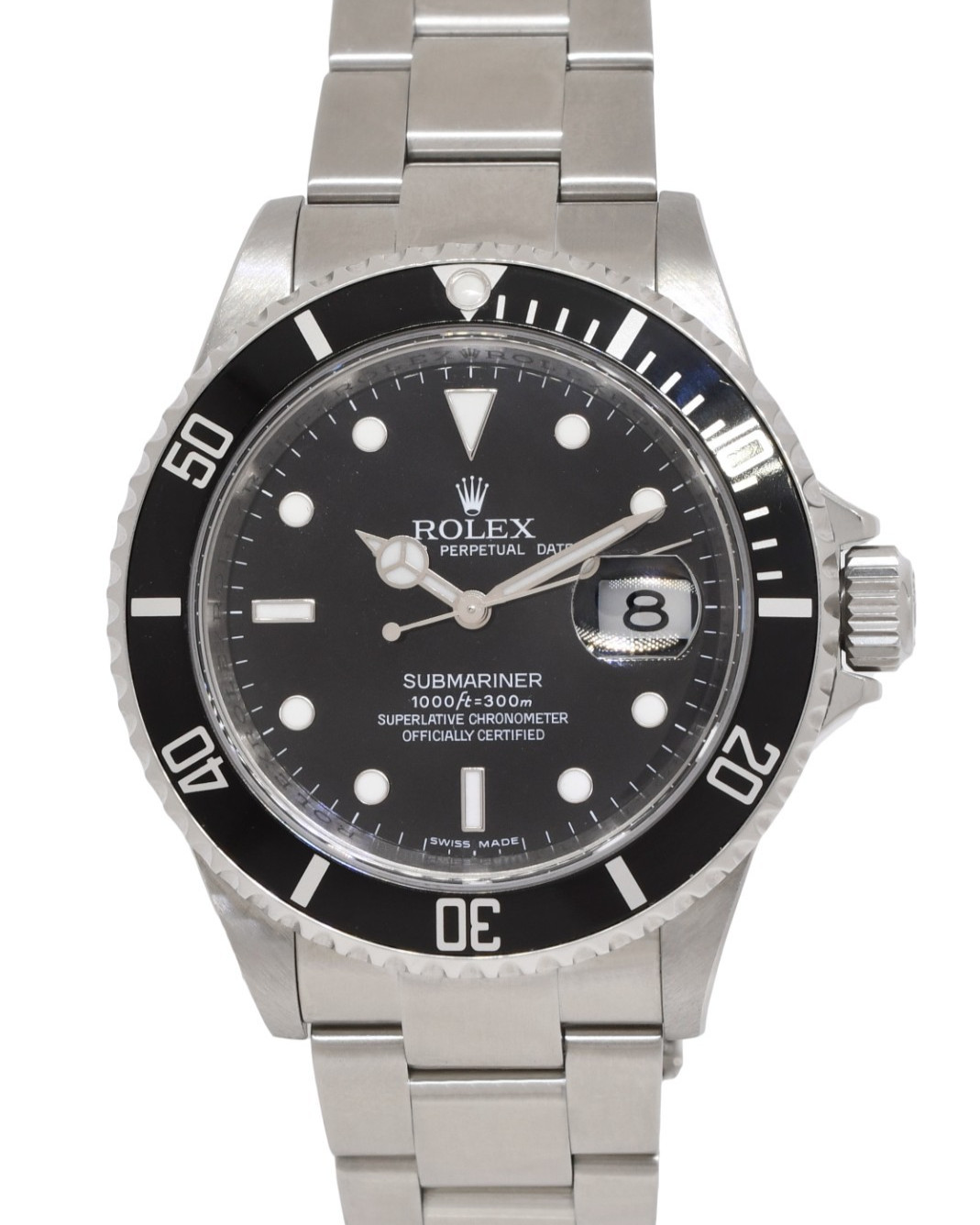 Rolex Submariner Date Steel Black Dial/Bezel Mens 40mm Watch '12+ 16610